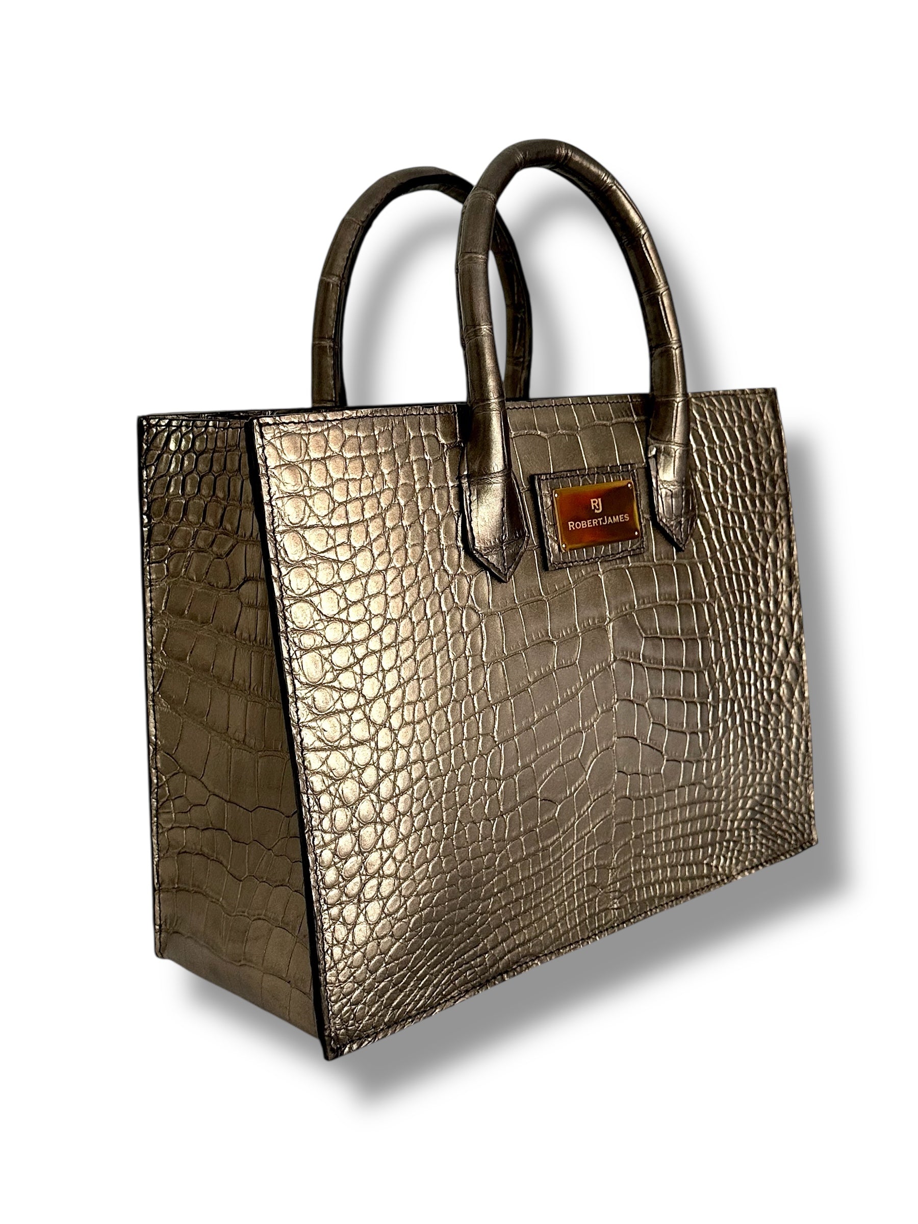 Metallic Gold Bronze Alligator - The Classic Tote image 1