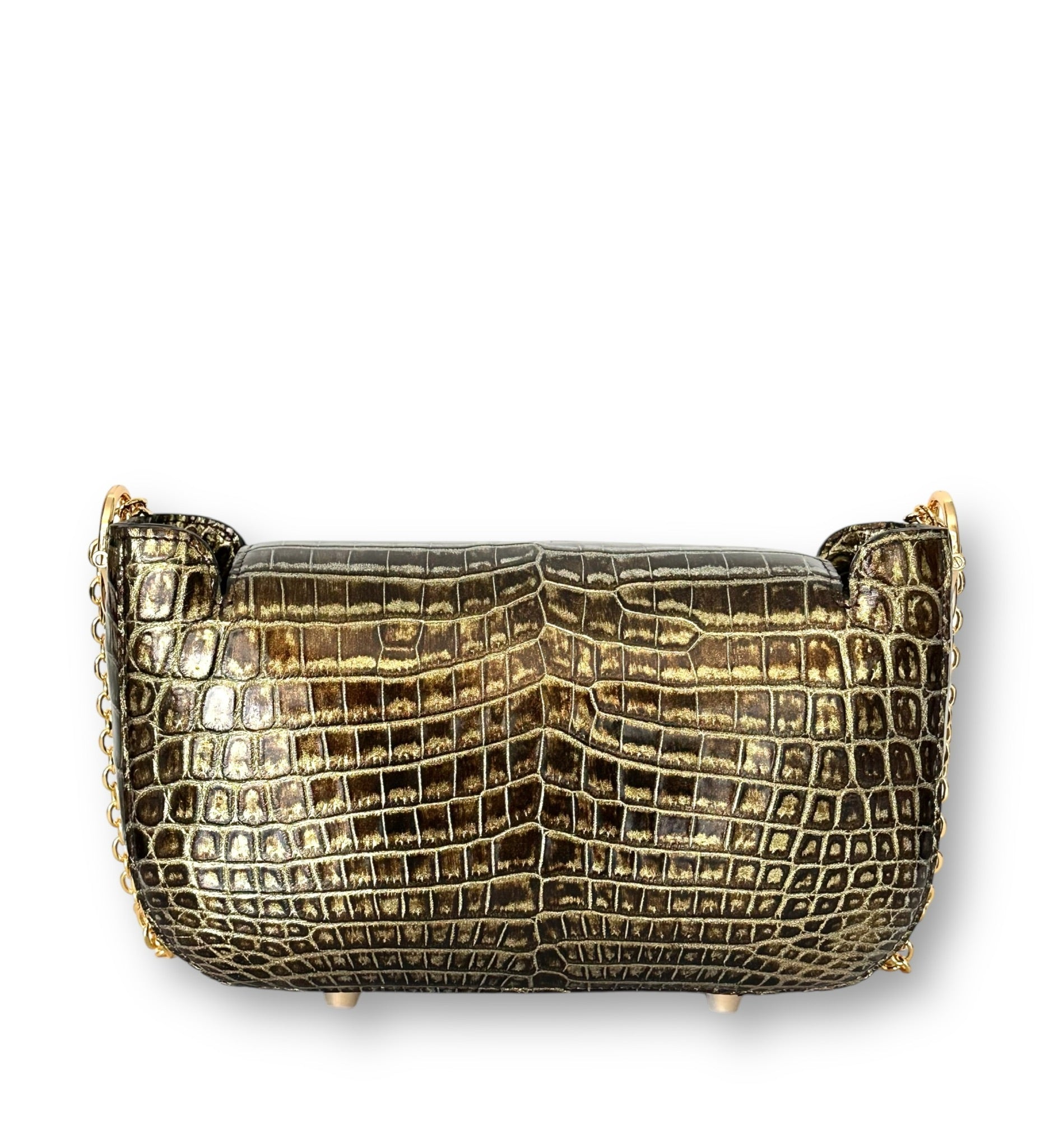 Deep Chocolate Alligator with Gold Metallic - Dianne Flap image 2