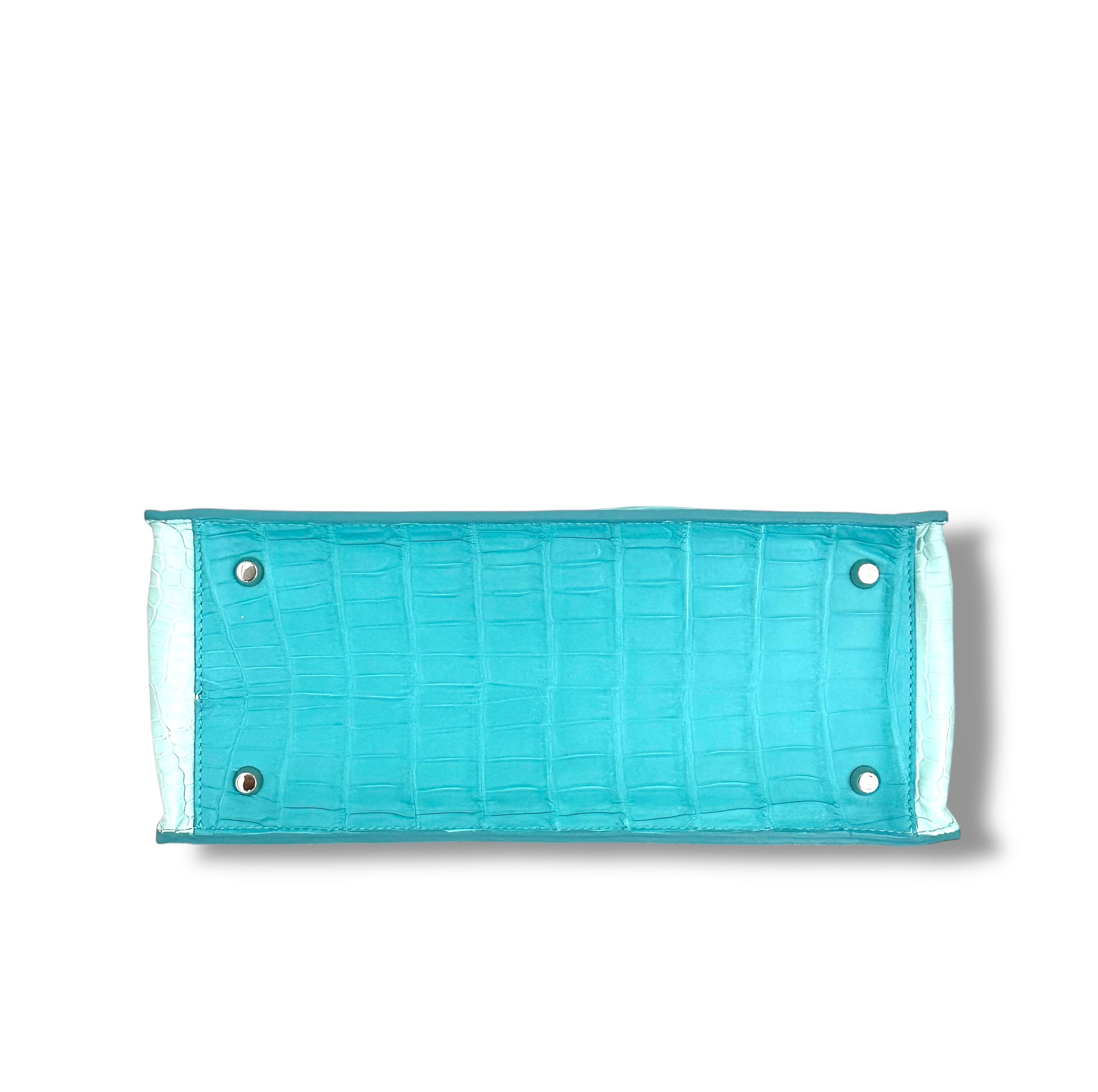 Ocean Blue Ombré Niloticus Crocodile - The Classic Tote image 3