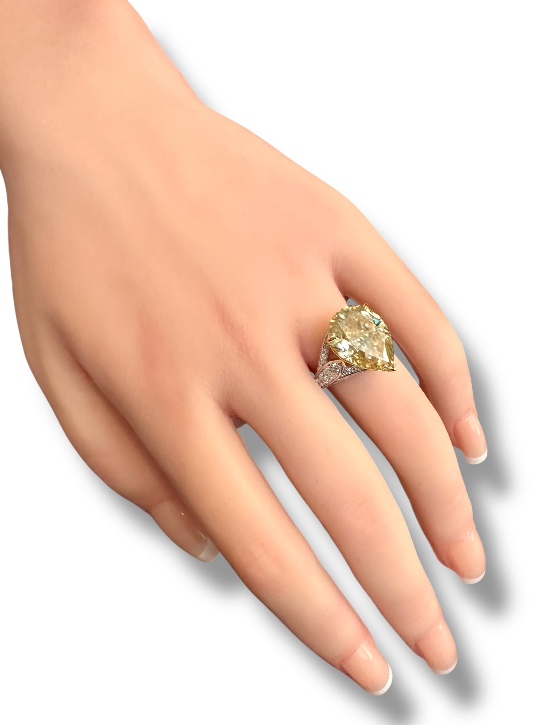 10ct Fancy Yellow Pear Moissanite Ring  image 6