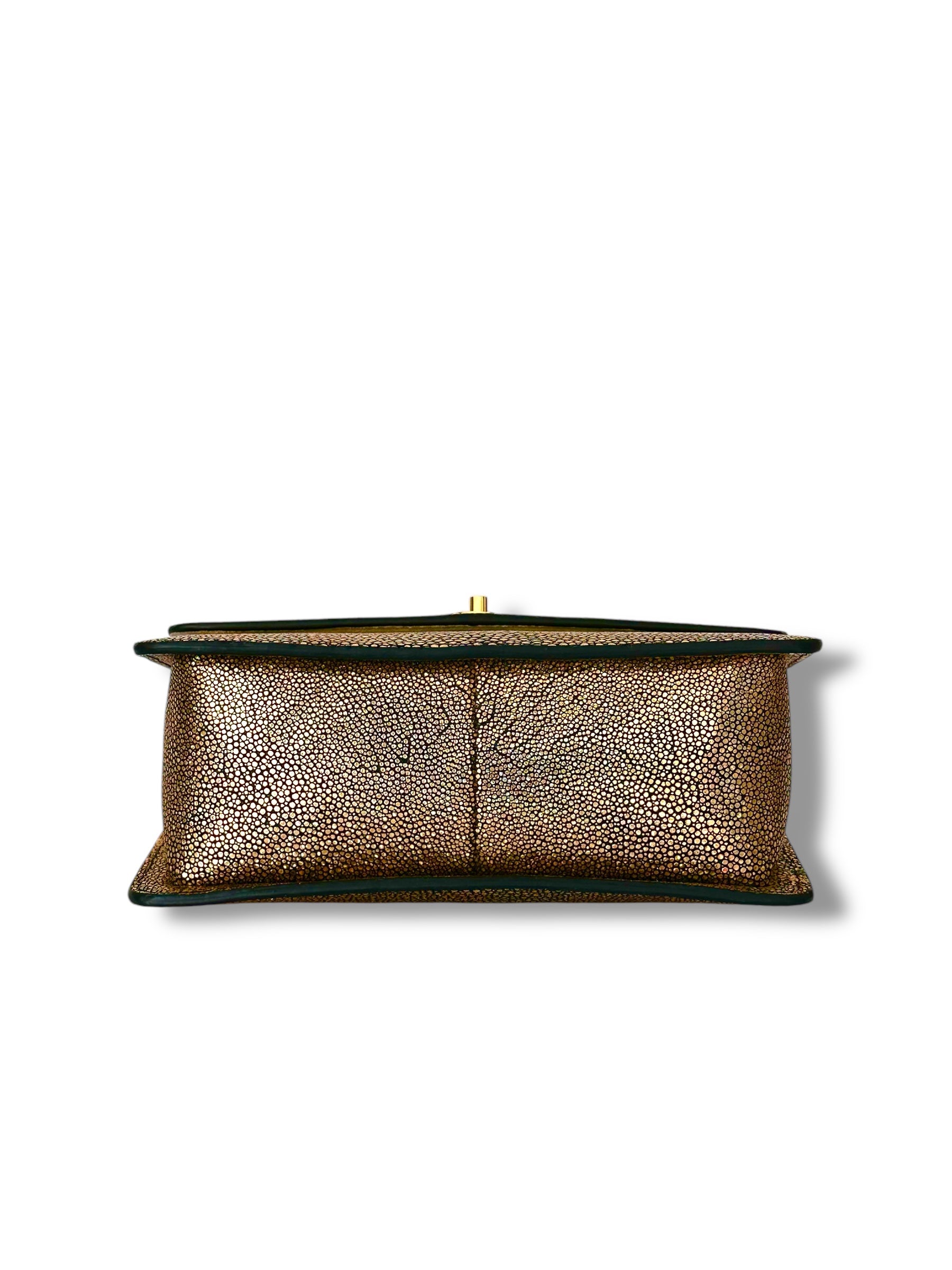 Rich Gold Jeweled Galuchat - Anka Top Handle image 3