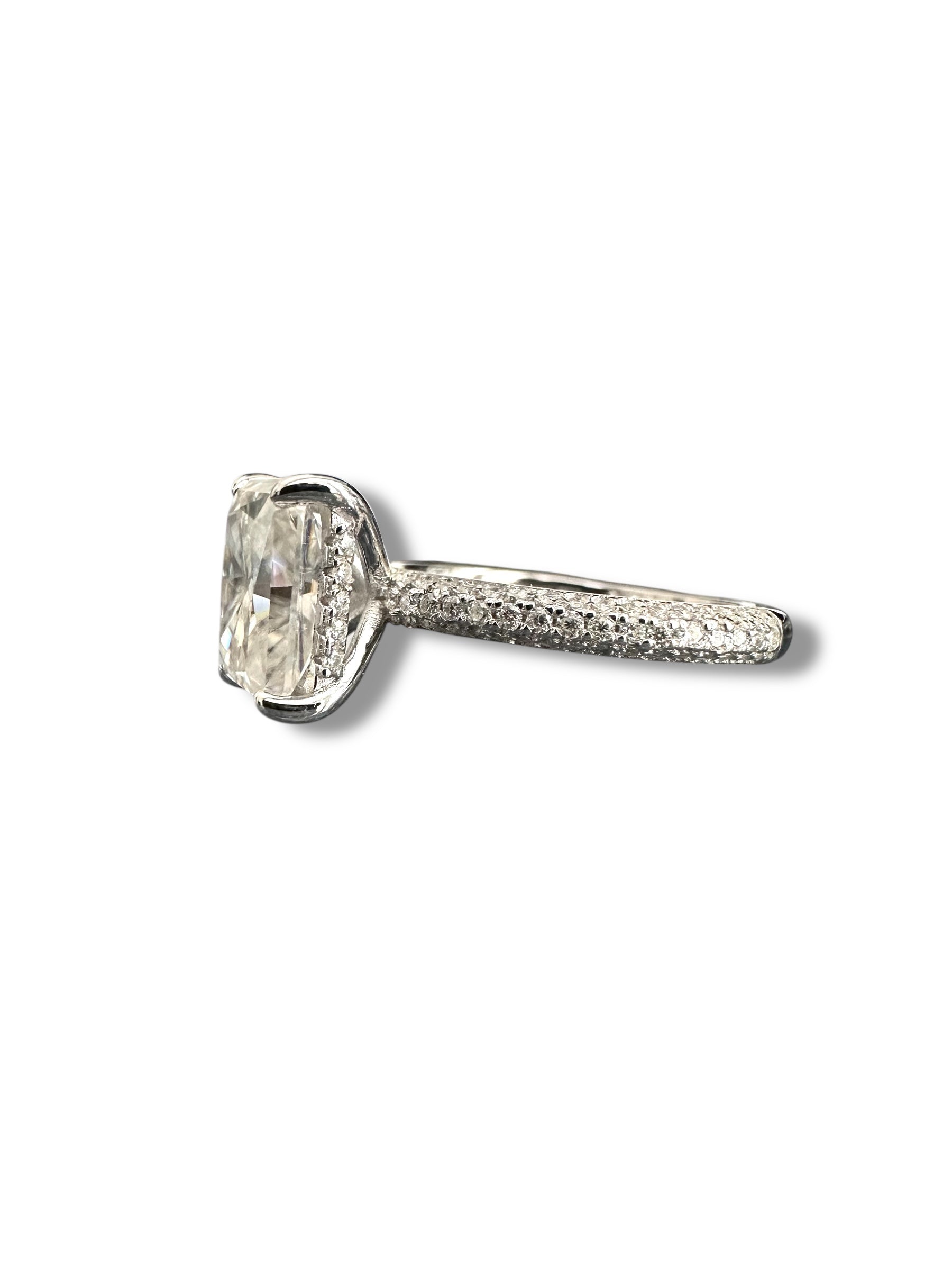 3ct Radiant Cut Moissanite Ring image 7