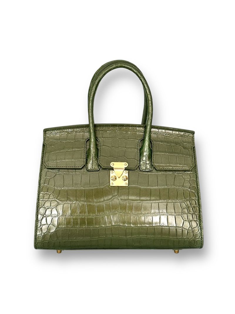 Metallic Celadon Alligator - Wrenley Tote image 0