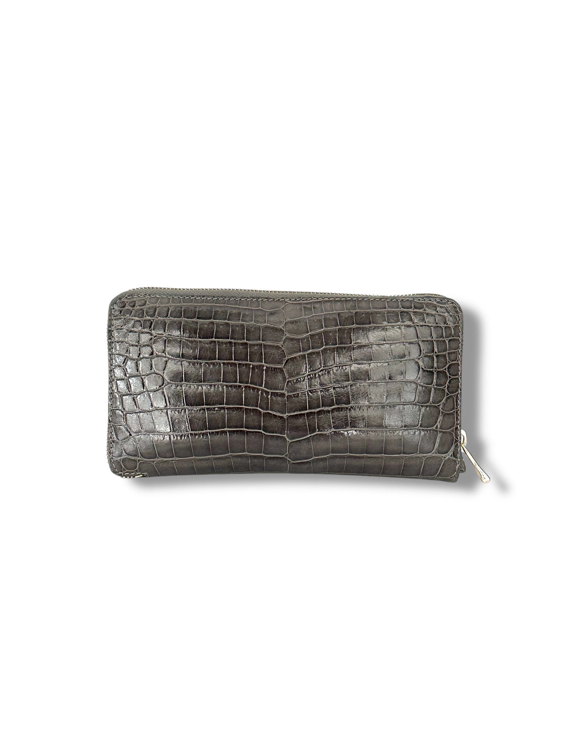 Midnight Grey Niloticus Crocodile - RobertJames Zip Around Wallet image 1