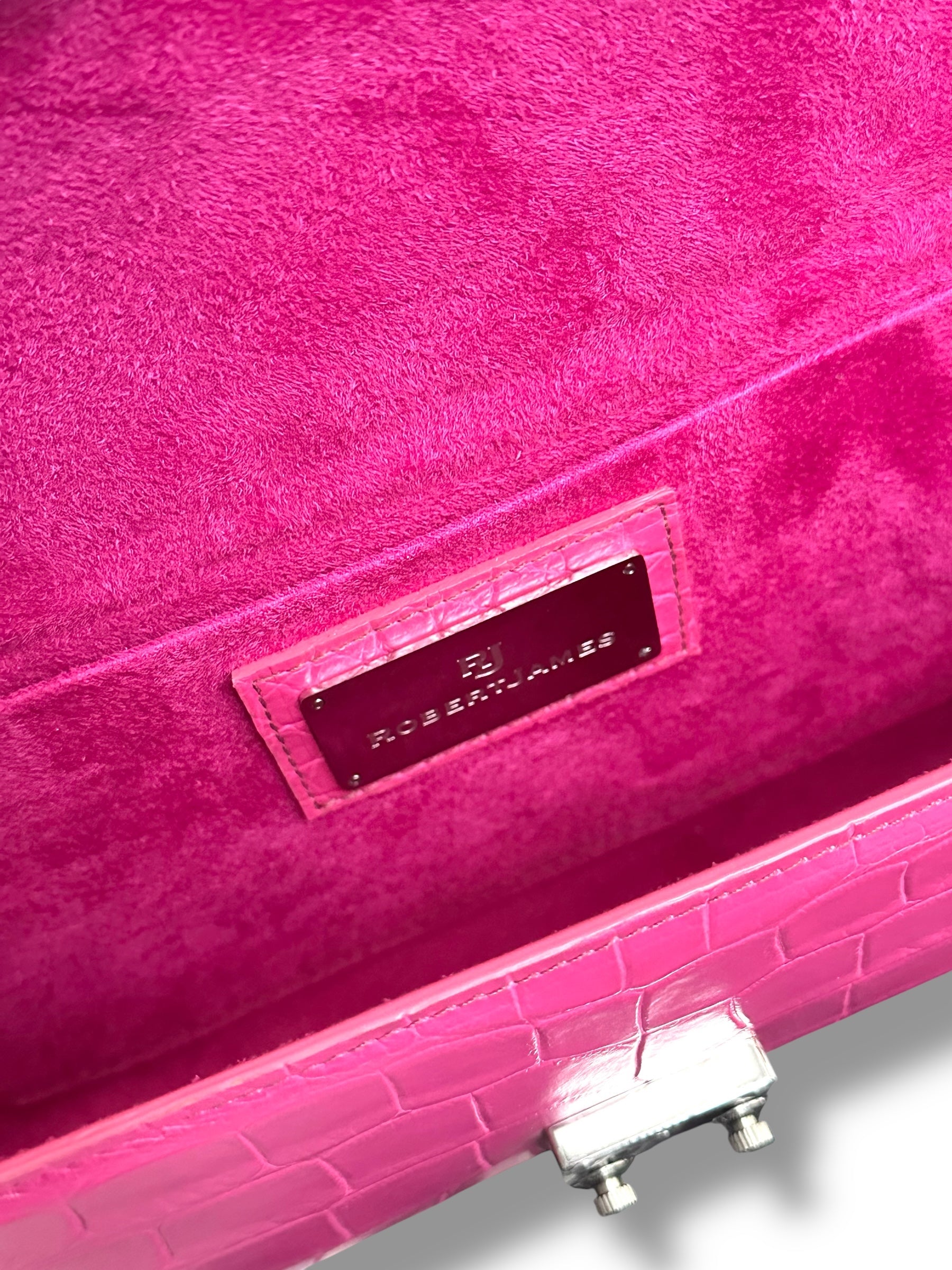 Hot Pink/Fuchsia Alligator - The Minnie Pochette image 3