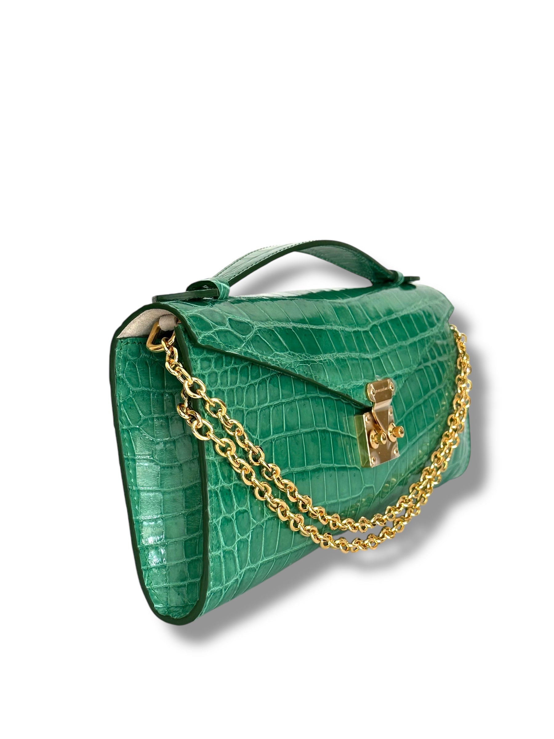 Emerald Green Niloticus Crocodile - Minnie Pochette image 1