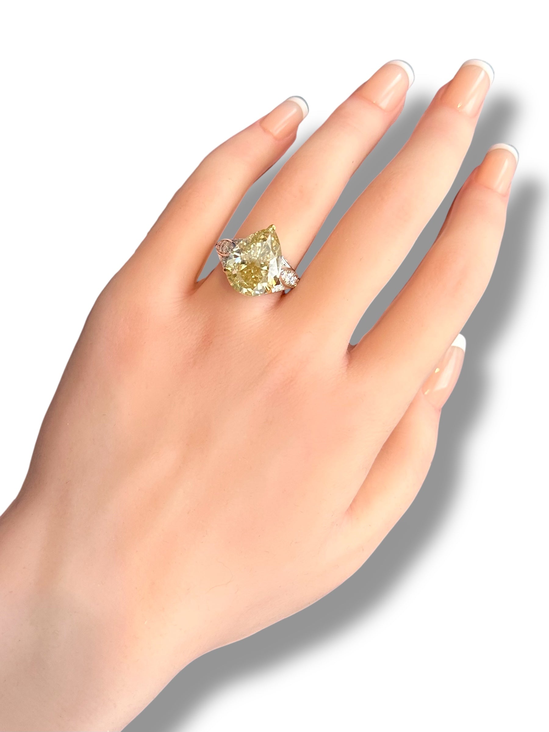 10ct Fancy Yellow Pear Moissanite Ring  image 3