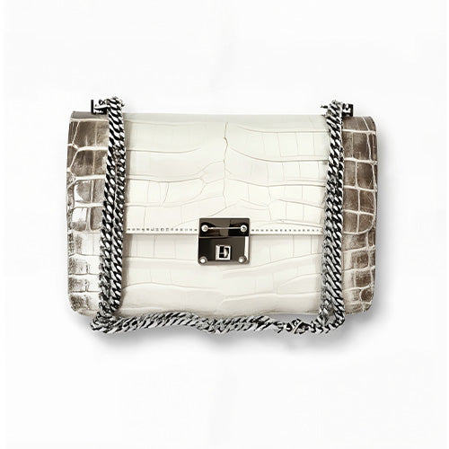 Soft Taupe Himalayan Niloticus Crocodile - Hadley Flap image 0