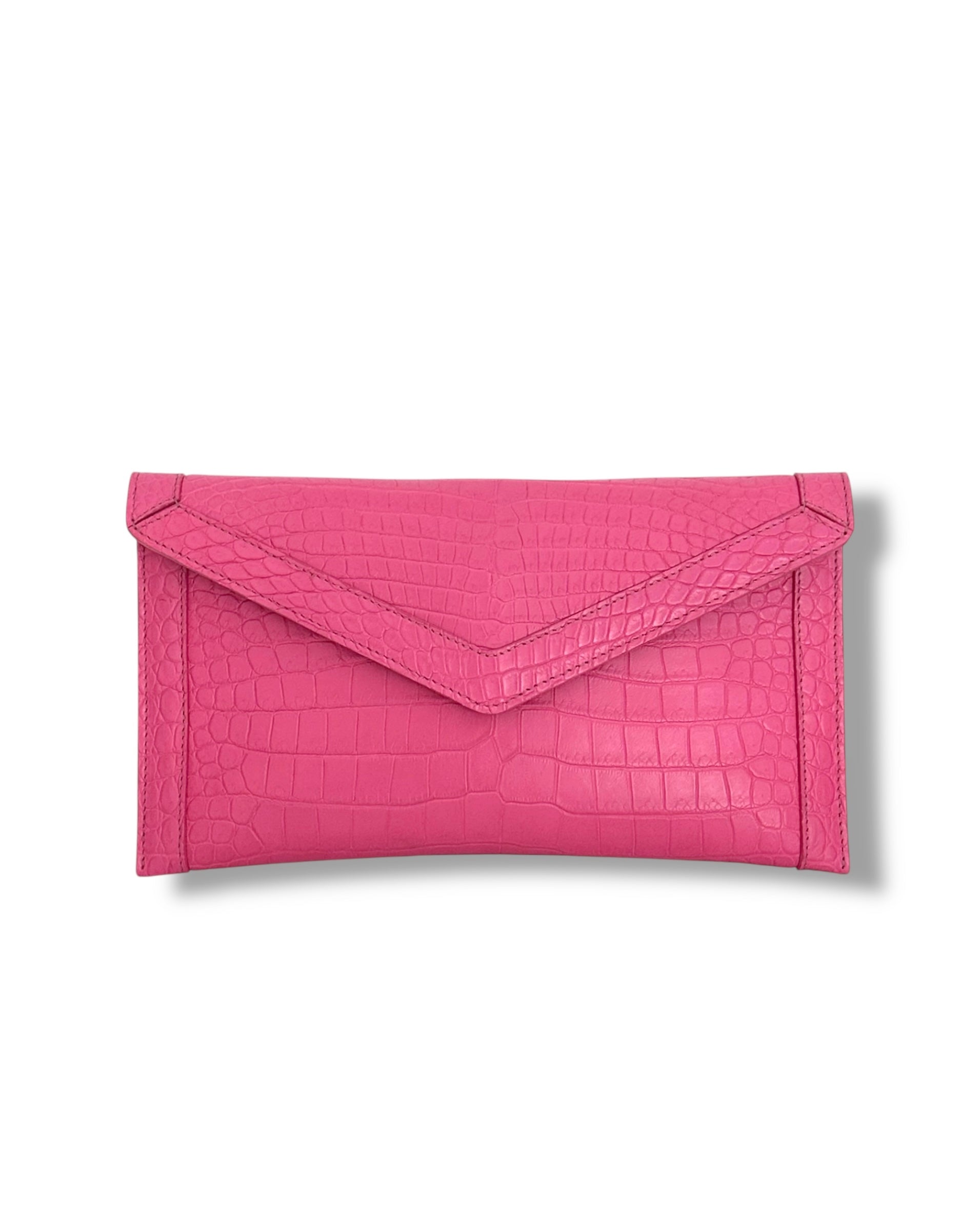 Hot Pink Alligator - The Morgan Clutch (soft sheen) image 0