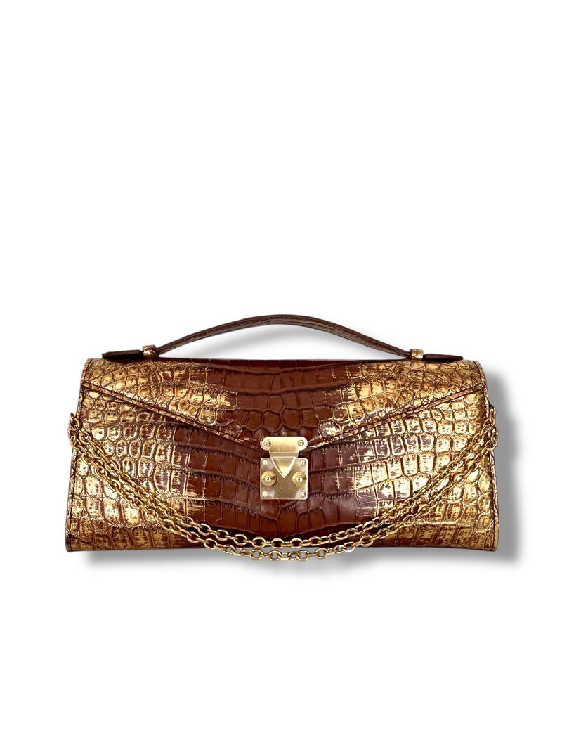 Cognac with Metallic Gold Accents - Minnie Pochette image 0