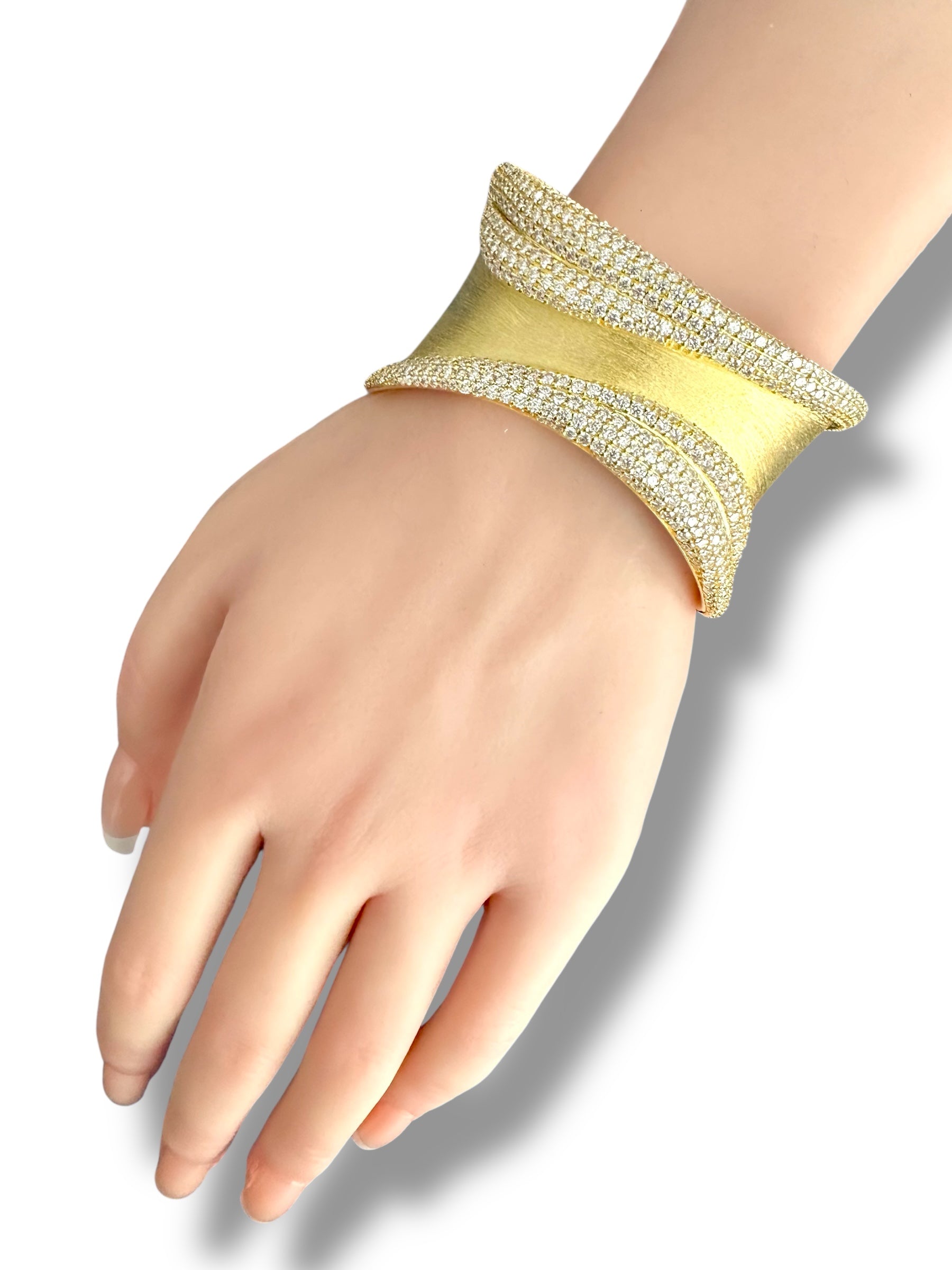 Luxurious Cuff/Bangle featuring over 12 carats of Radiant Moissanite  image 3
