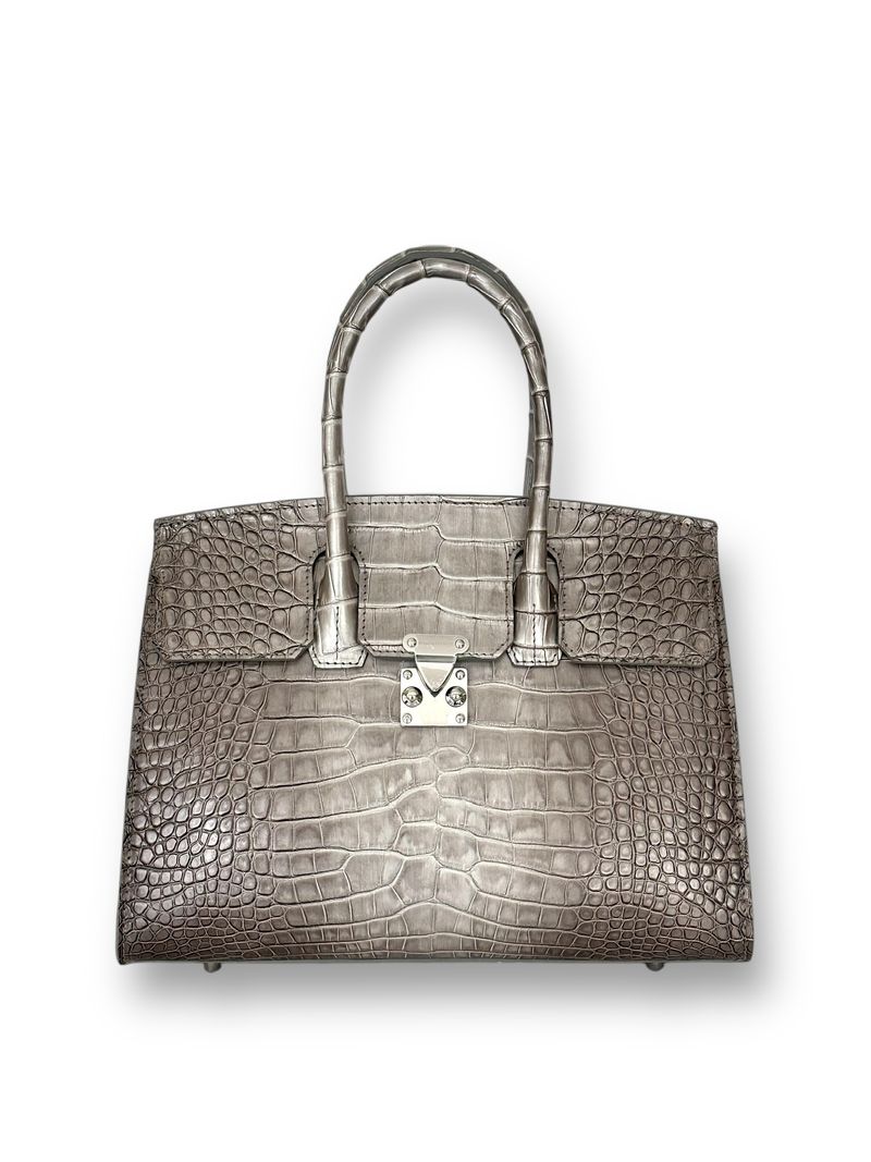 Metallic Steel Ombre Alligator - Wrenley Tote image 0