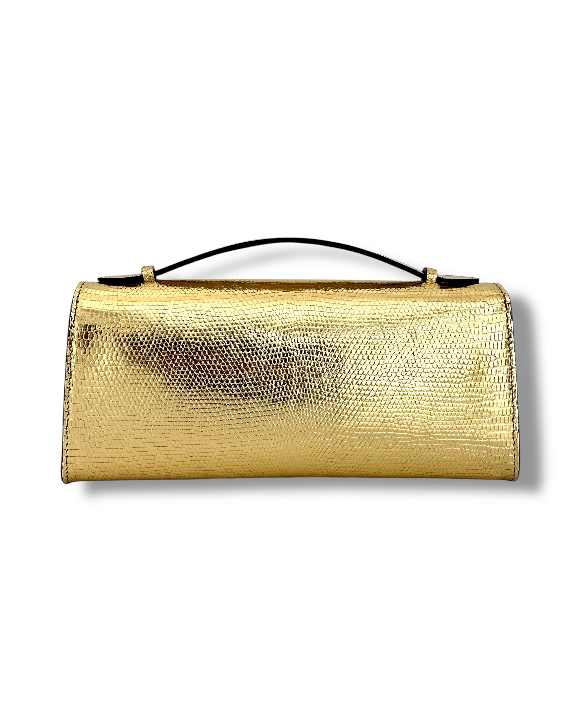 Bright Metallic Gold Salvator Lizard - The Minnie Pochette image 2