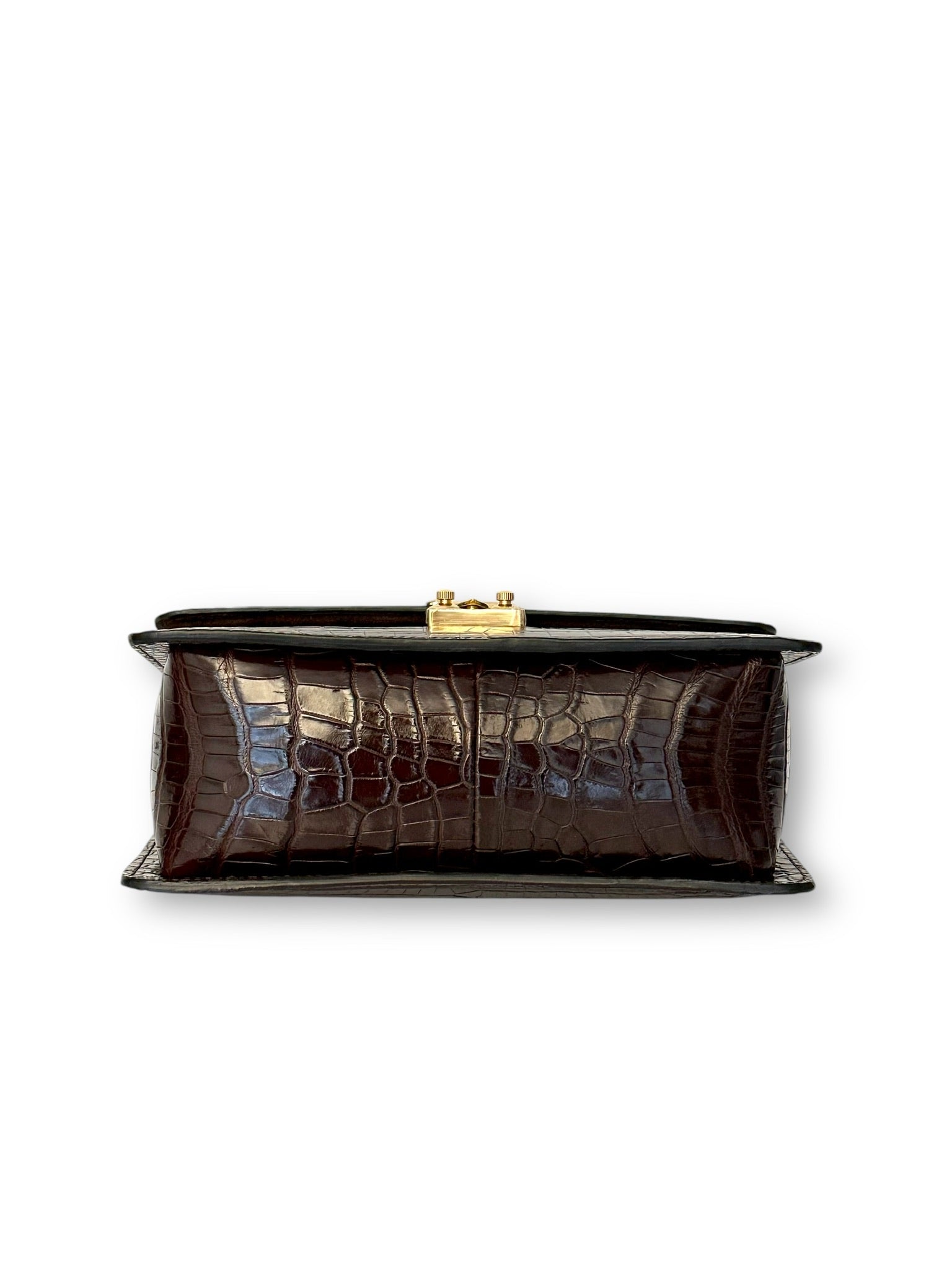 Deep Brown Niloticus Crocodile - Anka Top Handle image 3