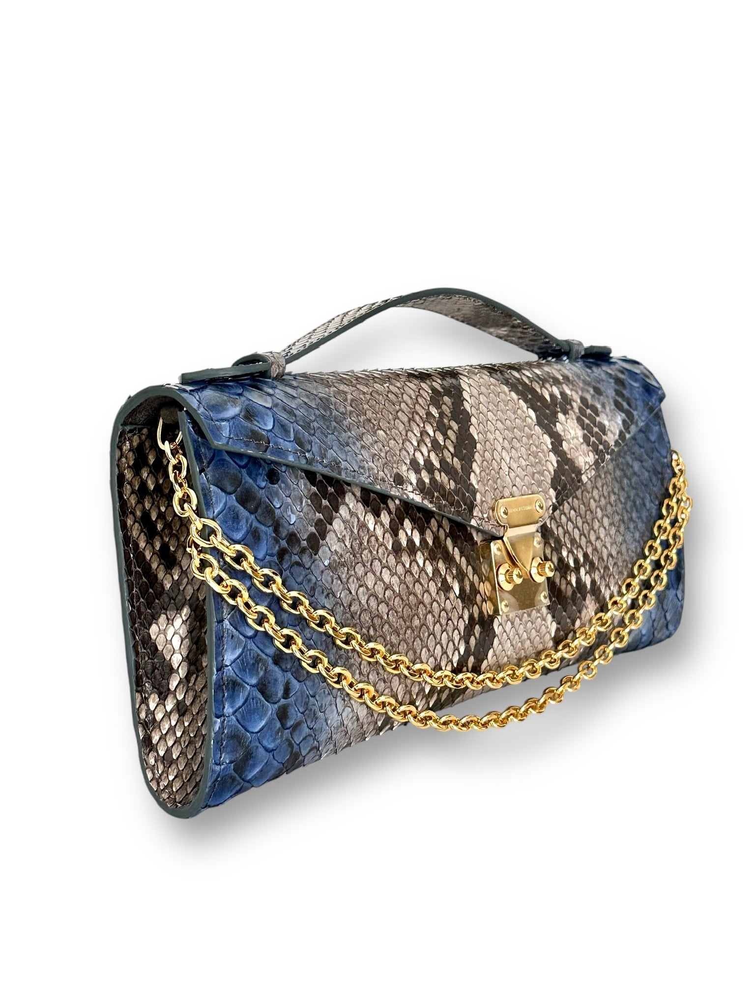 Soft Grey, Taupe, Blue Python - Minnie Pochette image 1