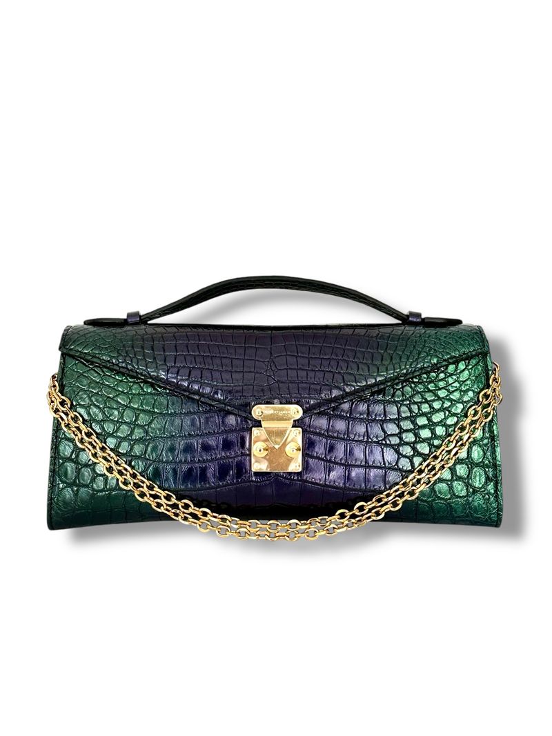 Metallic Green and Purple Alligator - Minnie Pochette image 0