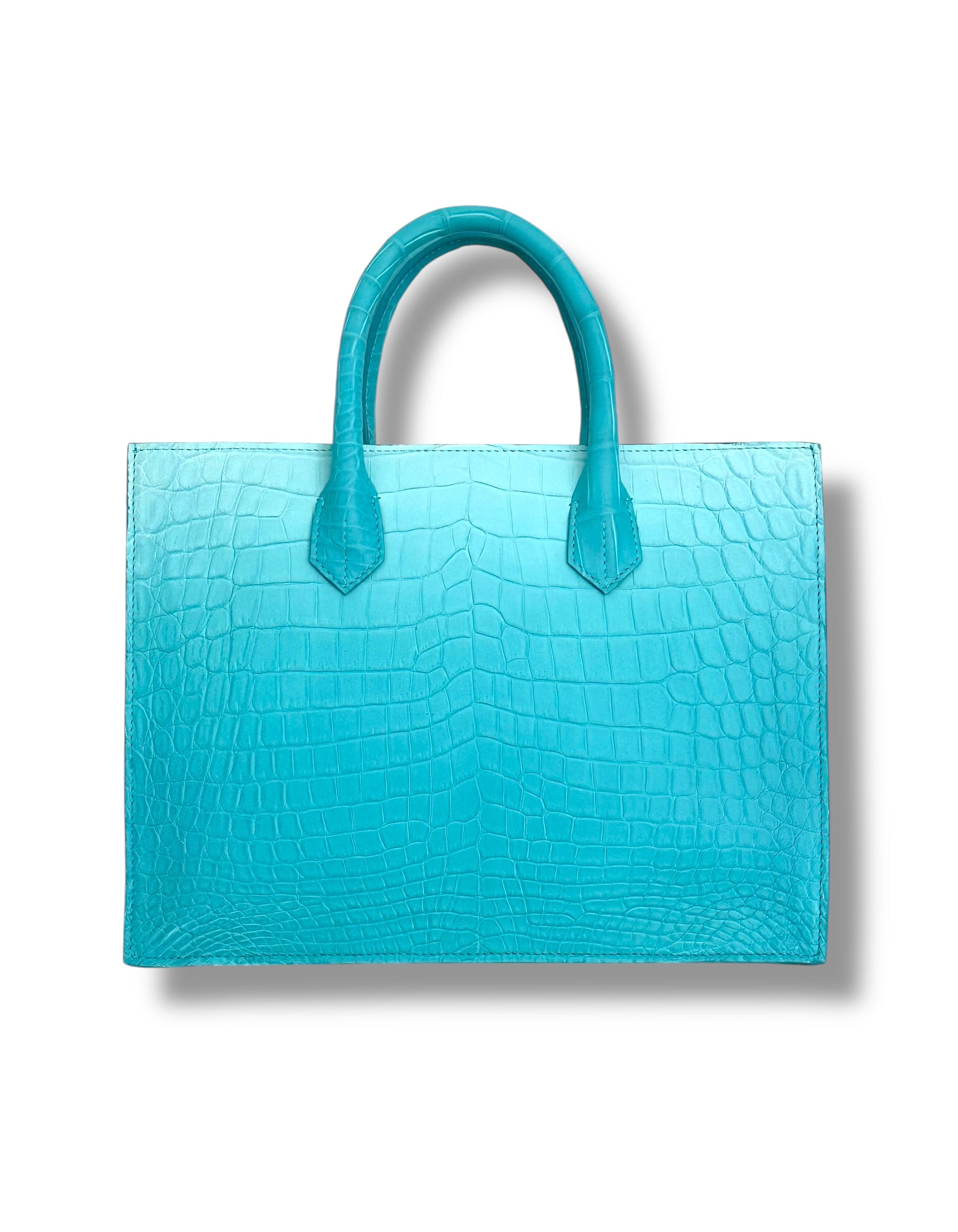 Ocean Blue Ombré Niloticus Crocodile - The Classic Tote image 2