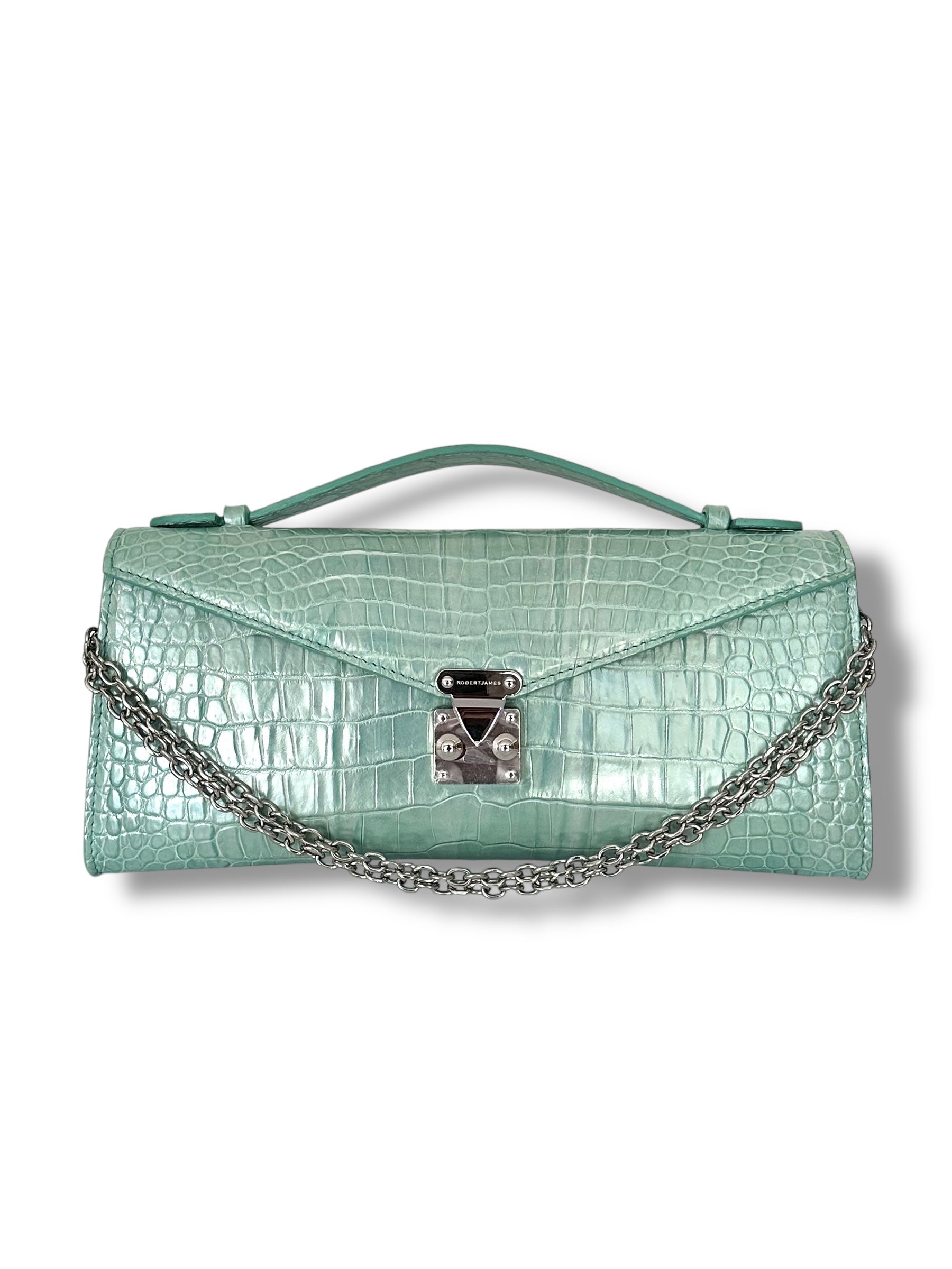 Iridescent Seashell Niloticus Crocodile - Minnie Pochette image 0