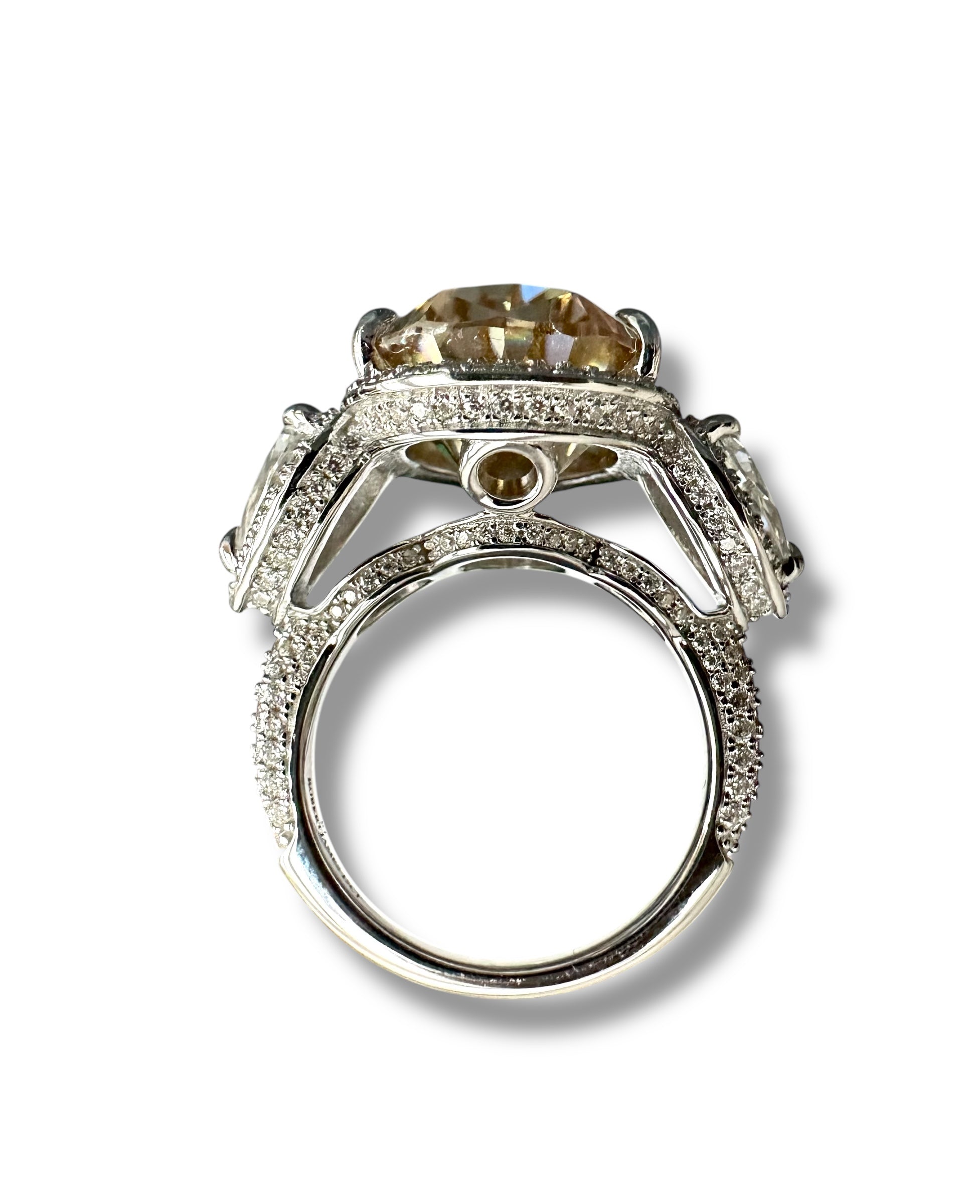 15ct Intense Brown/Orange Pear Shaped Moissanite Ring image 6
