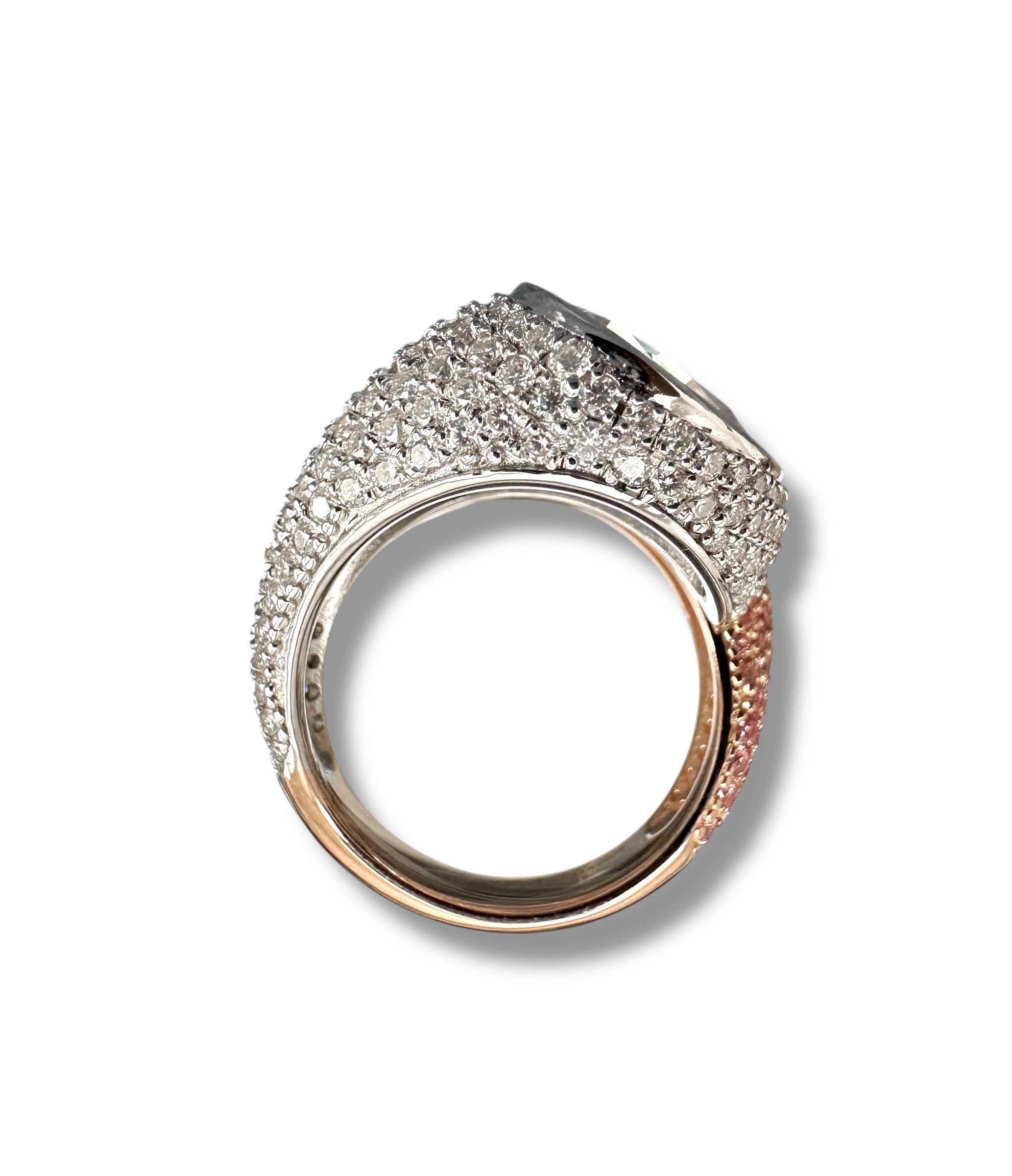 Gorgeous Double Pear Ring with Pink Spaphire and Moissanite  image 7