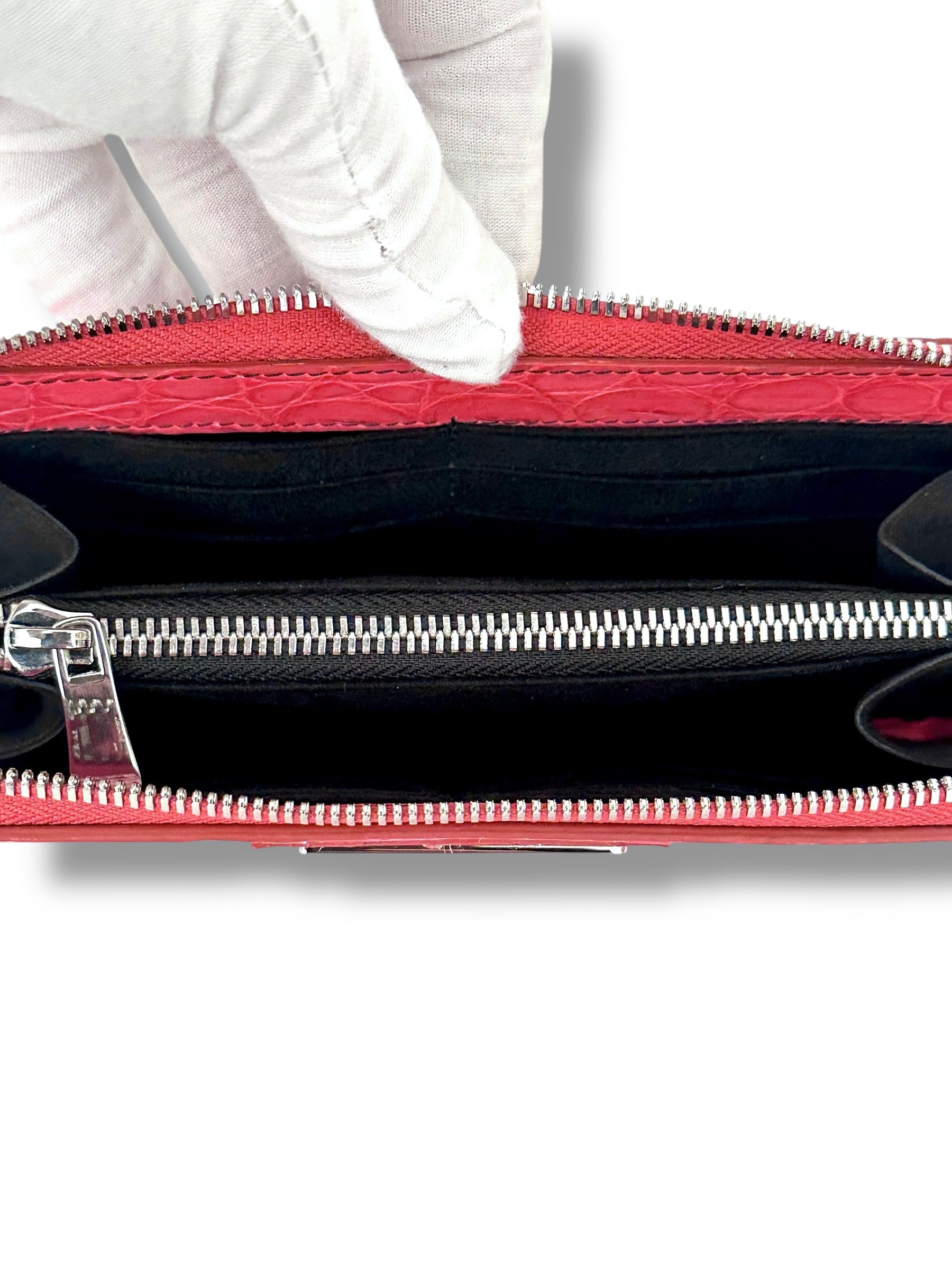 Deep Salmon Niloticus Crocodile - RobertJames Zip Around Wallet image 2