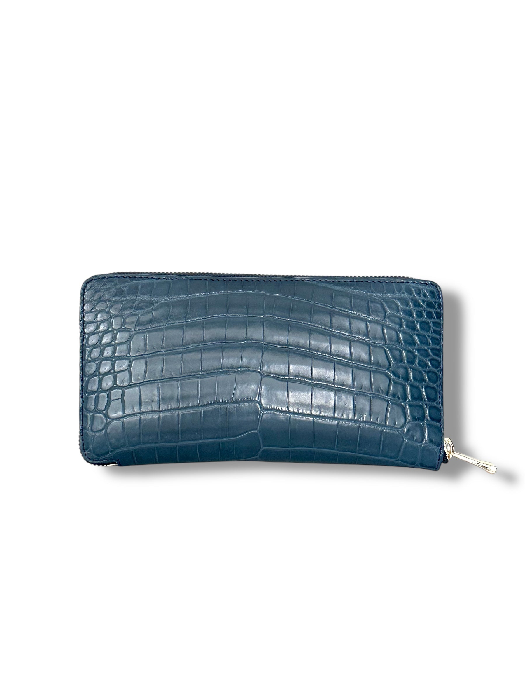 Deep Teal Niloticus Crocodile - RobertJames Zip Around Wallet image 1