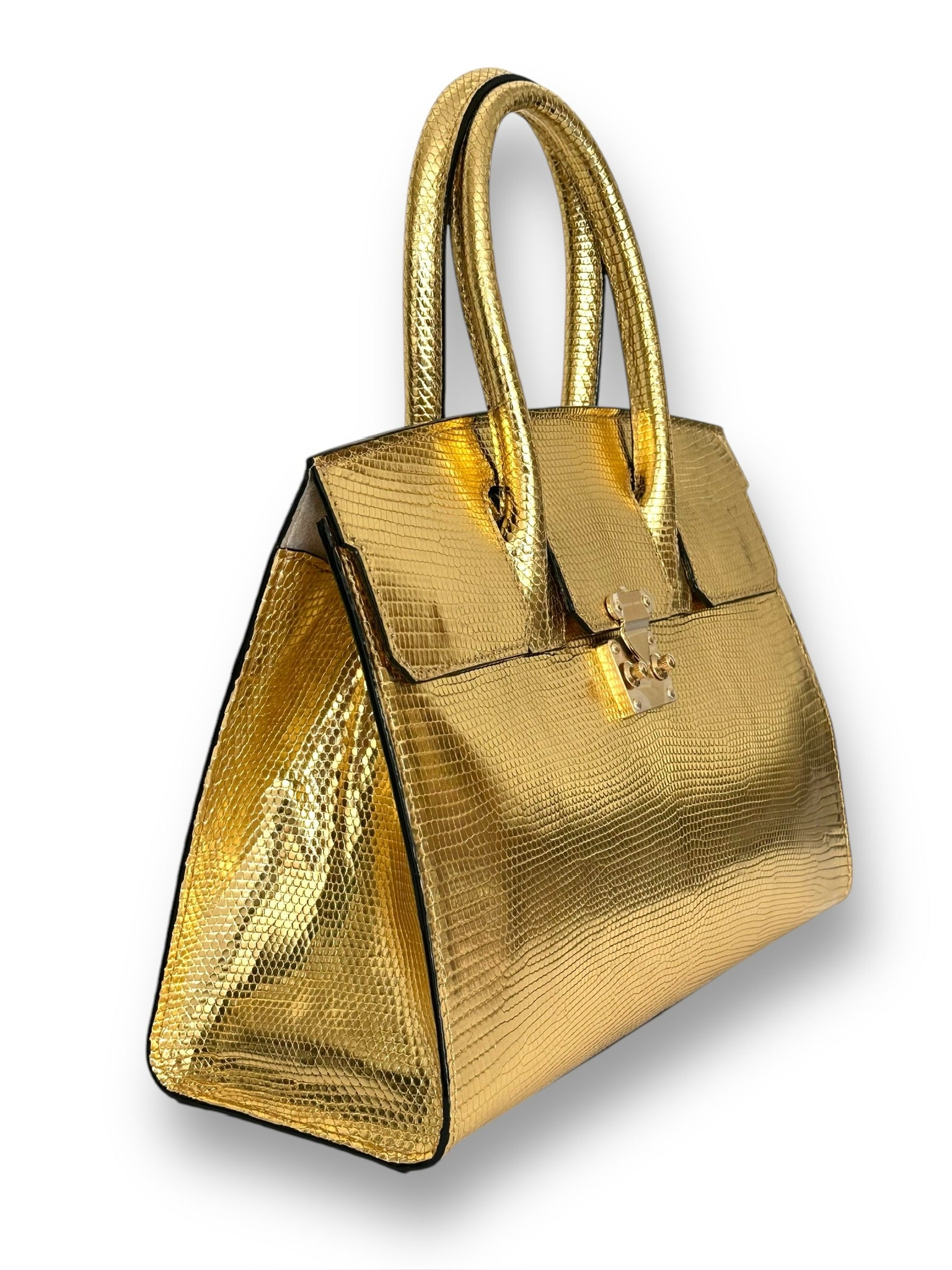 Gold Metallic Lizard - Wrenley Tote image 1