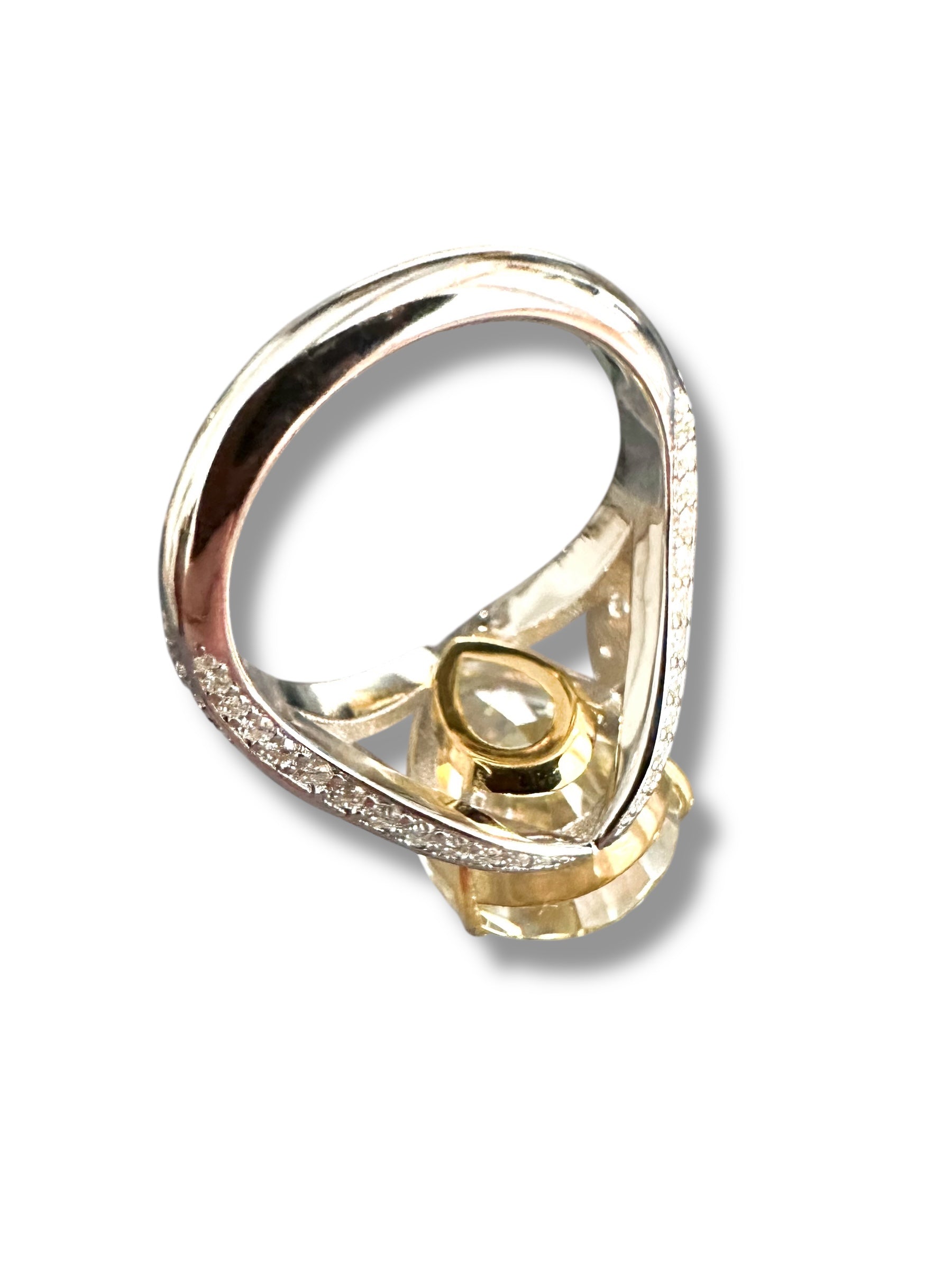 10ct Fancy Yellow Pear Moissanite Ring  image 5