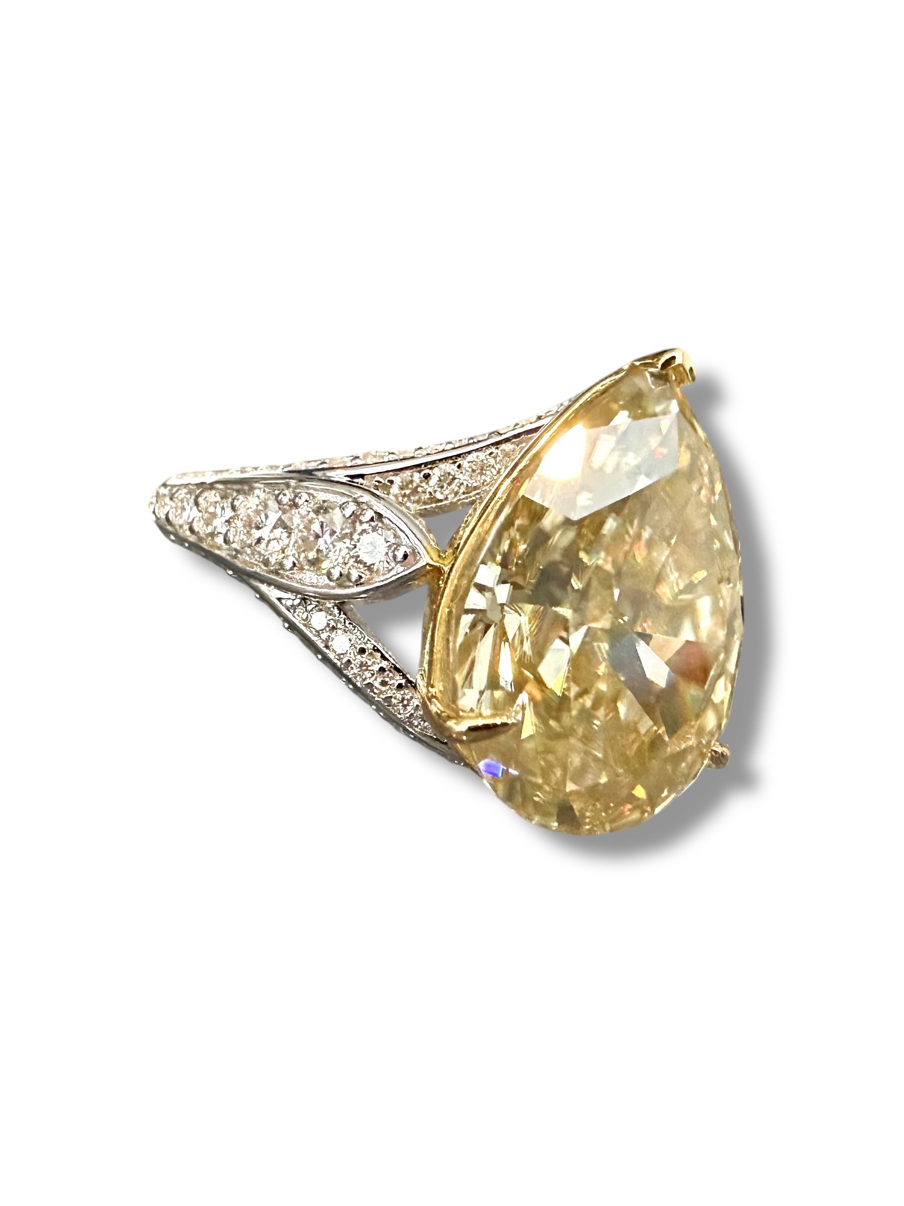10ct Fancy Yellow Pear Moissanite Ring  image 9