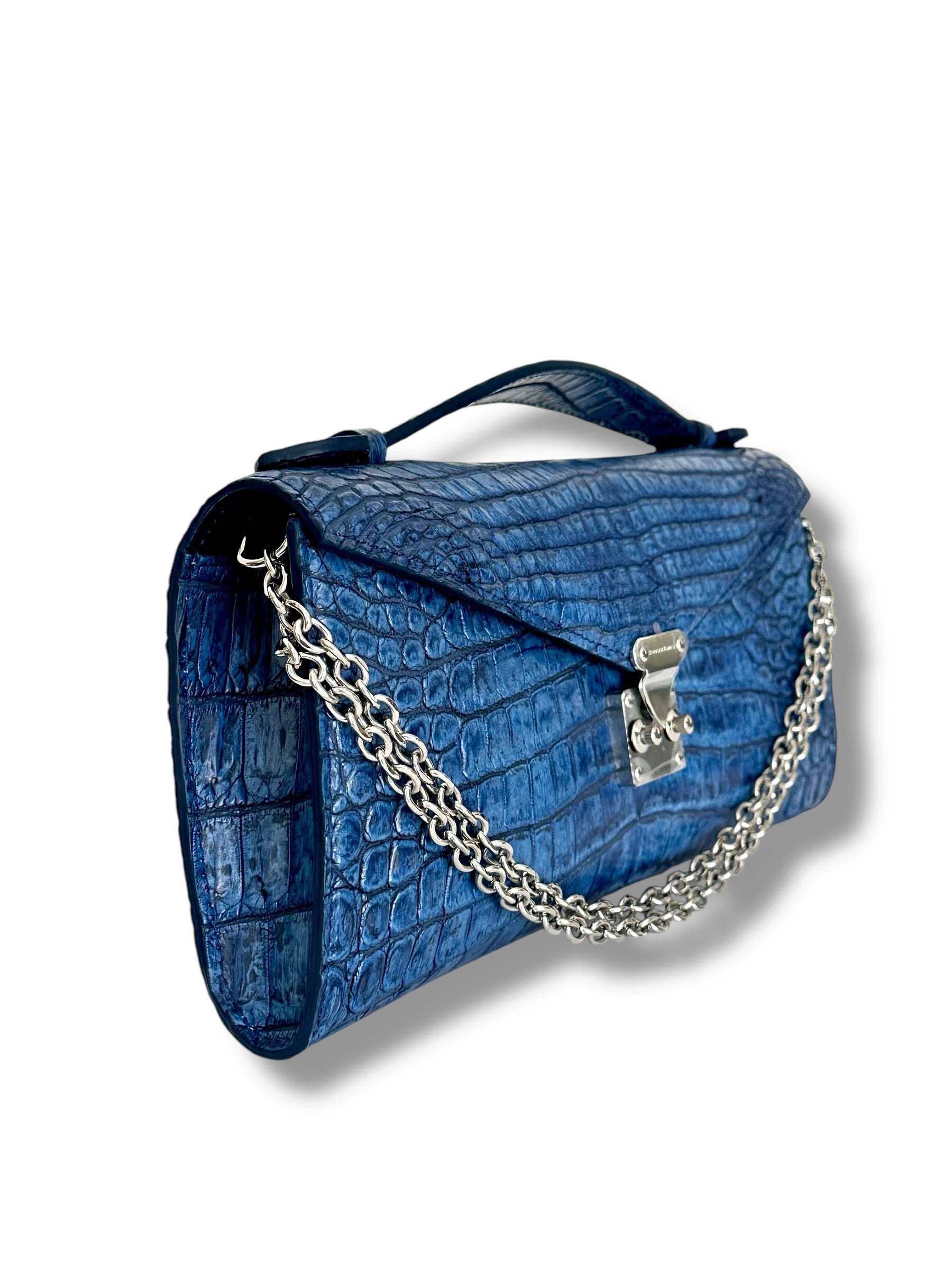 Shades of Sapphire Niloticus Crocodile - Minnie Pochette image 1
