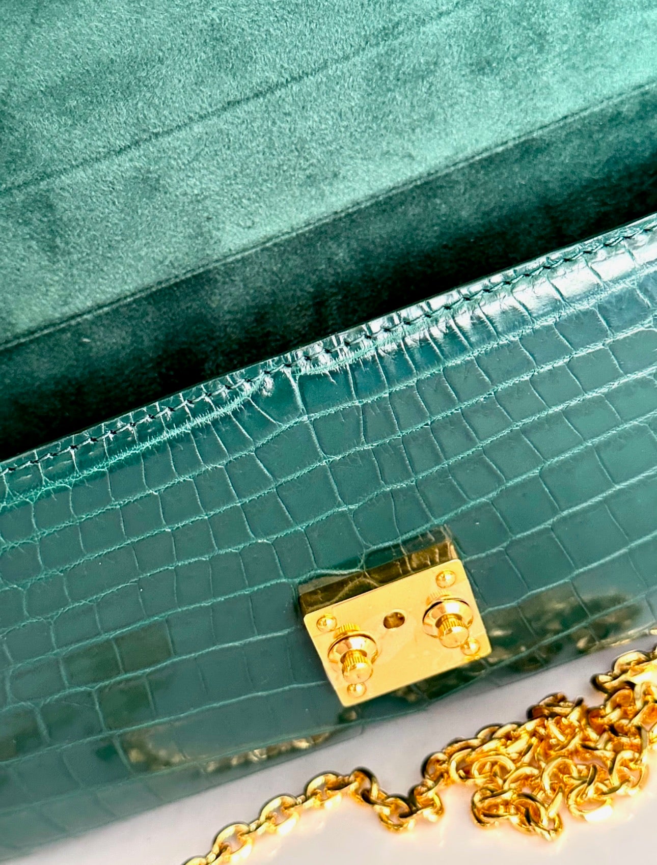 Rich Emerald Niloticus Crocodile - Minnie Pochette image 3