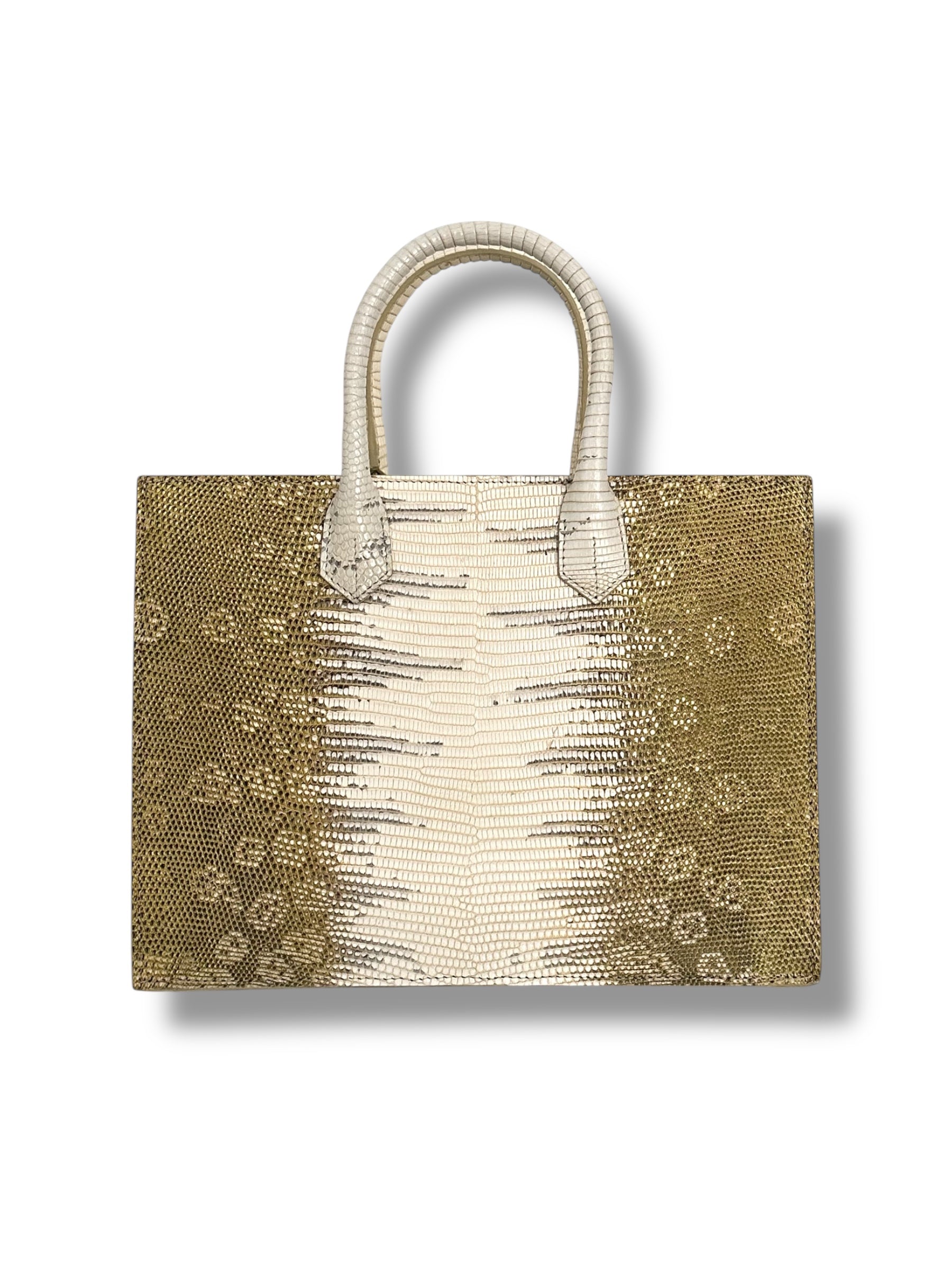 Gold and Cream Ombré Lizard - The Classic Tote image 2