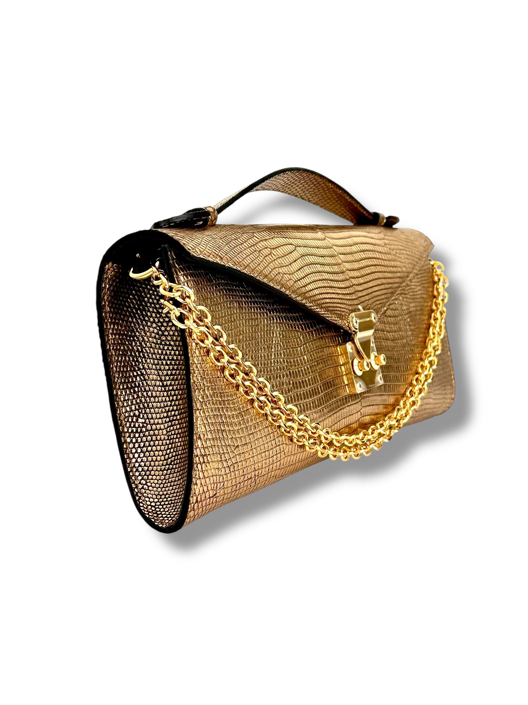 Metallic Gold Salvator Lizard - The Minnie Pochette image 1