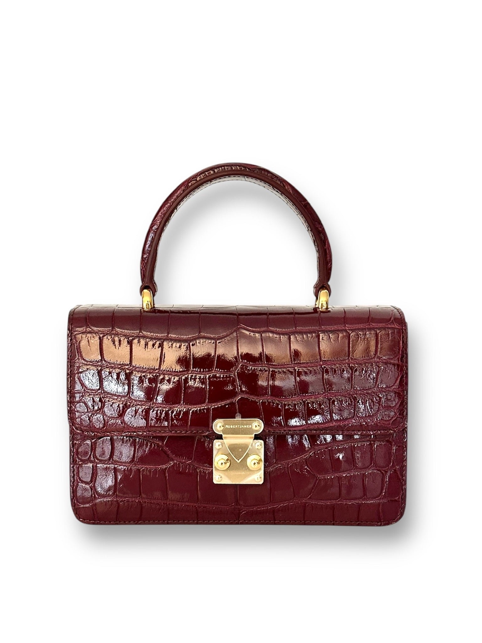 Deep Merlot Alligator - Anka Top Handle image 0