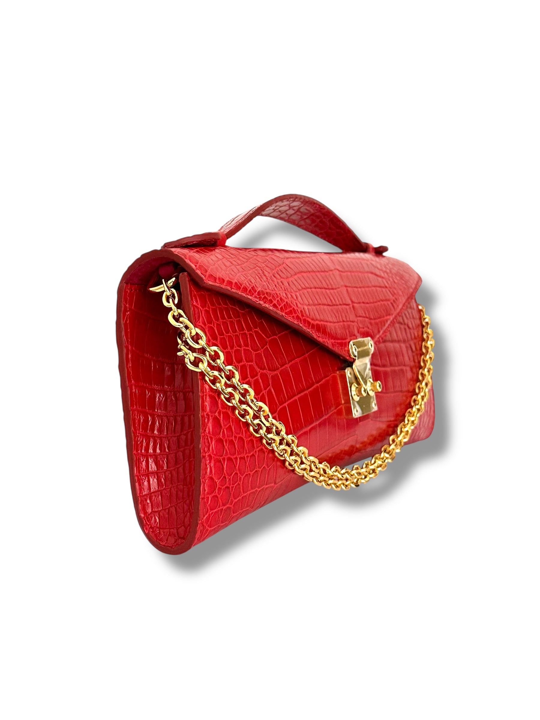 Lipstick Red Niloticus Crocodile - The Minnie Pochette image 1