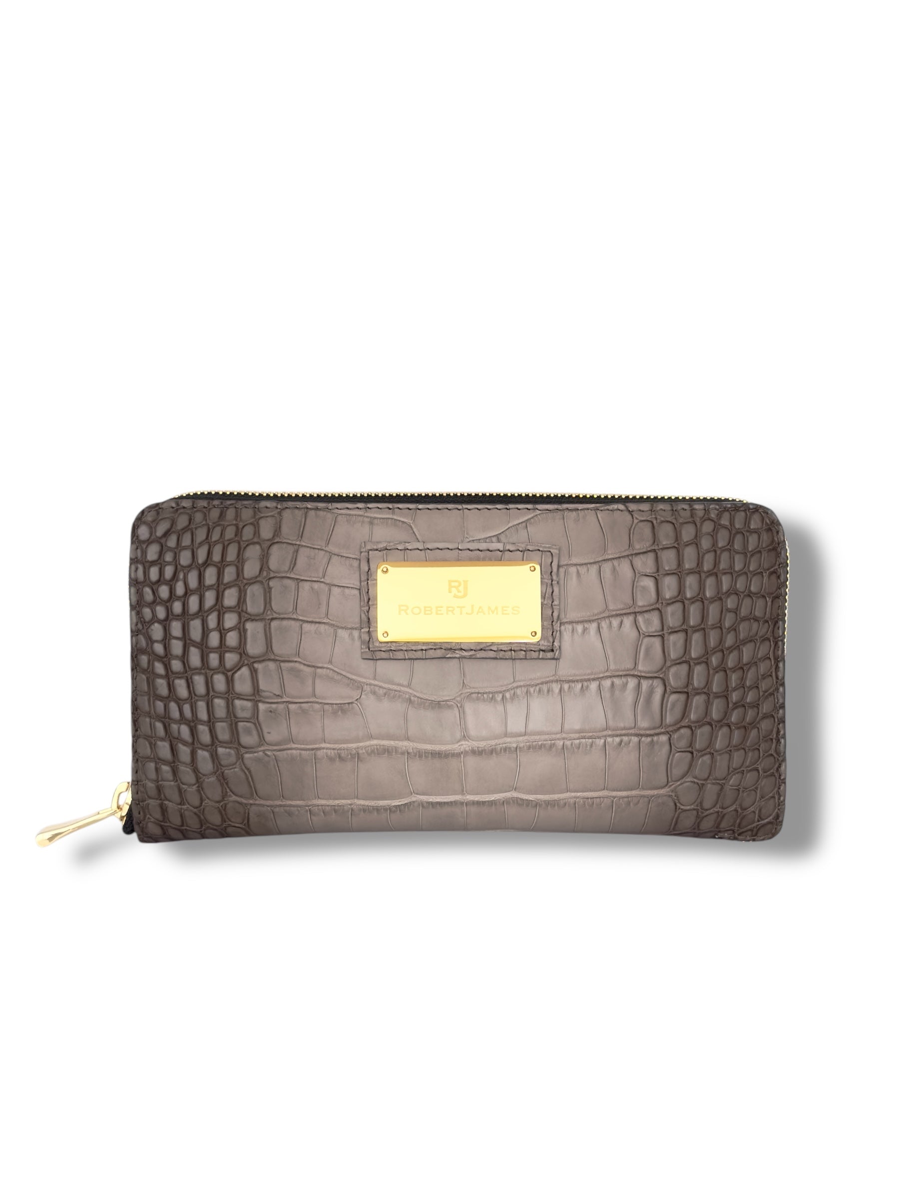Grey Ombré Alligator - Zip Around Wallet image 0