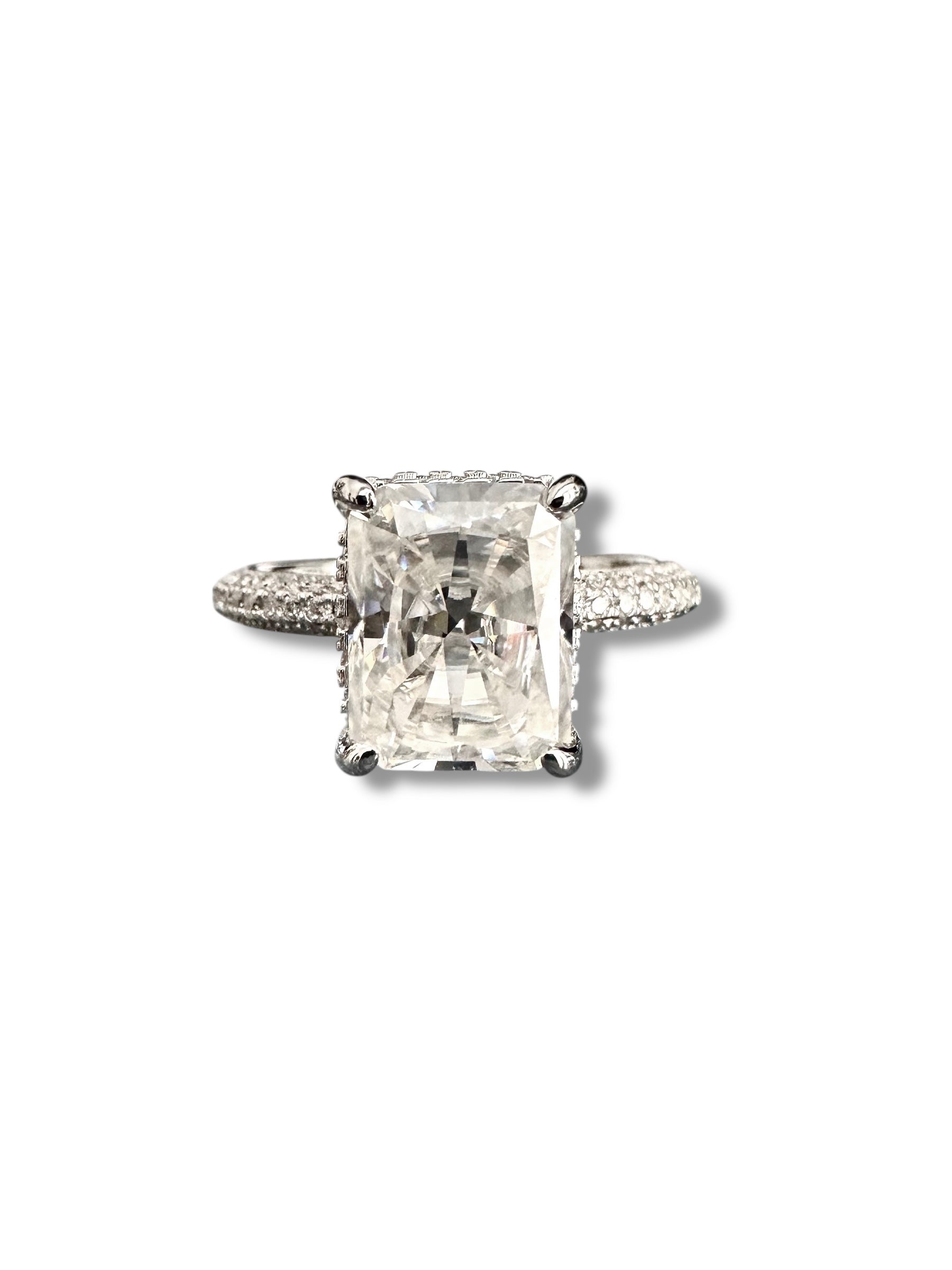 3ct Radiant Cut Moissanite Ring image 1