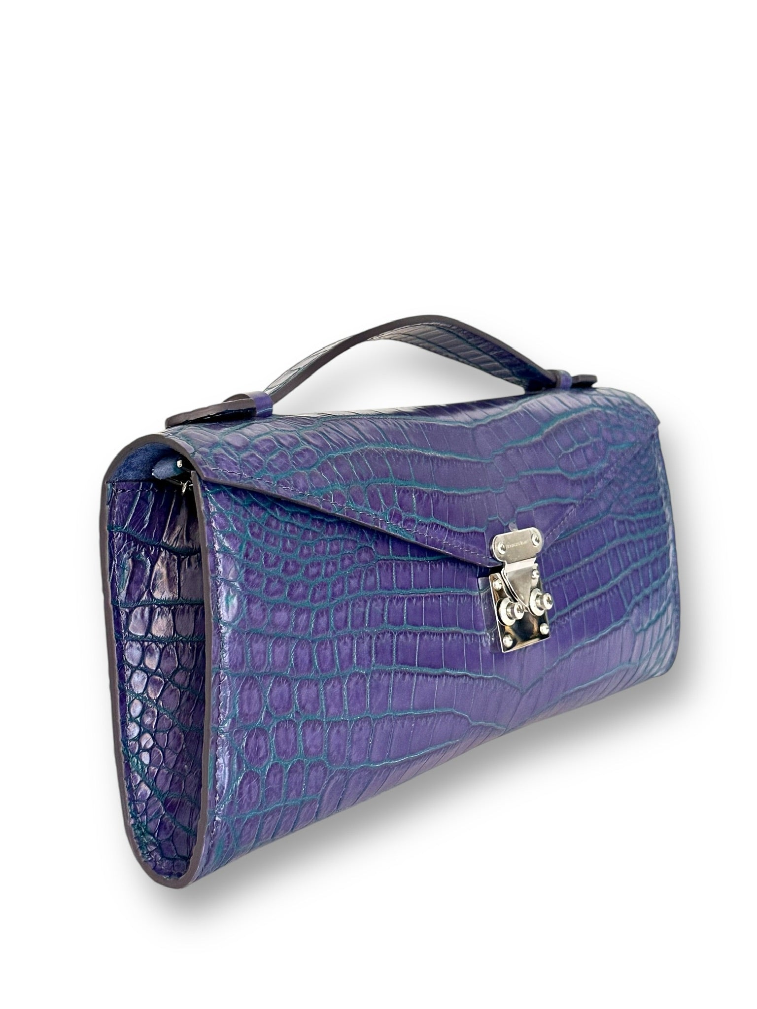 Amethyst with Turquoise Accents Niloticus Crocodile - Minnie Pochette image 1