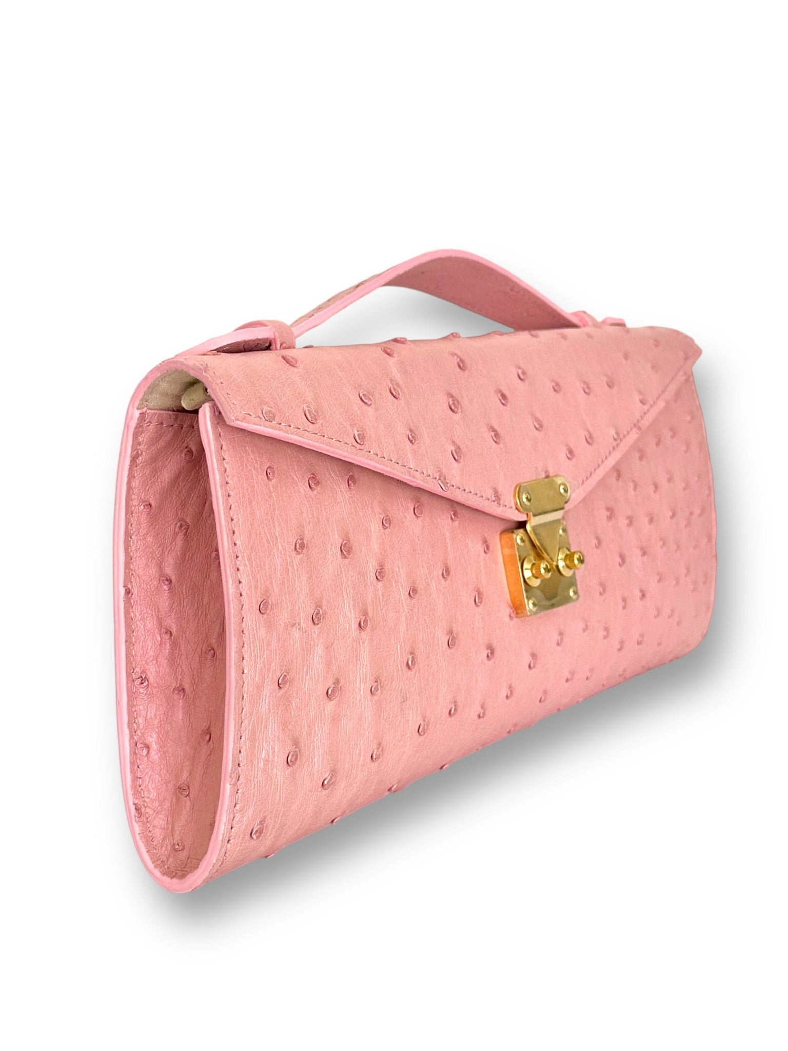 Iridescent Pink Ostrich - Minnie Pochette image 1