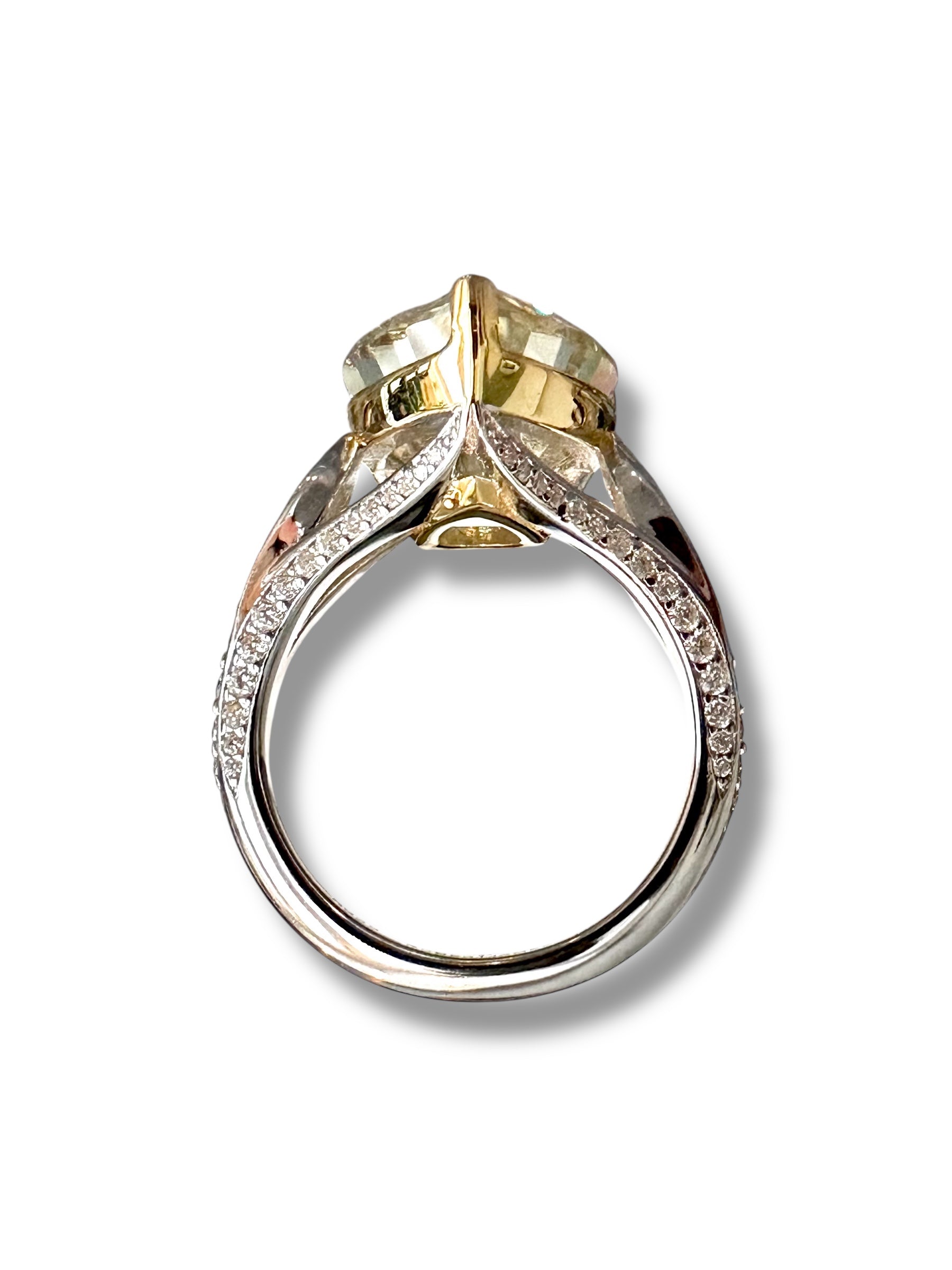 10ct Fancy Yellow Pear Moissanite Ring  image 4