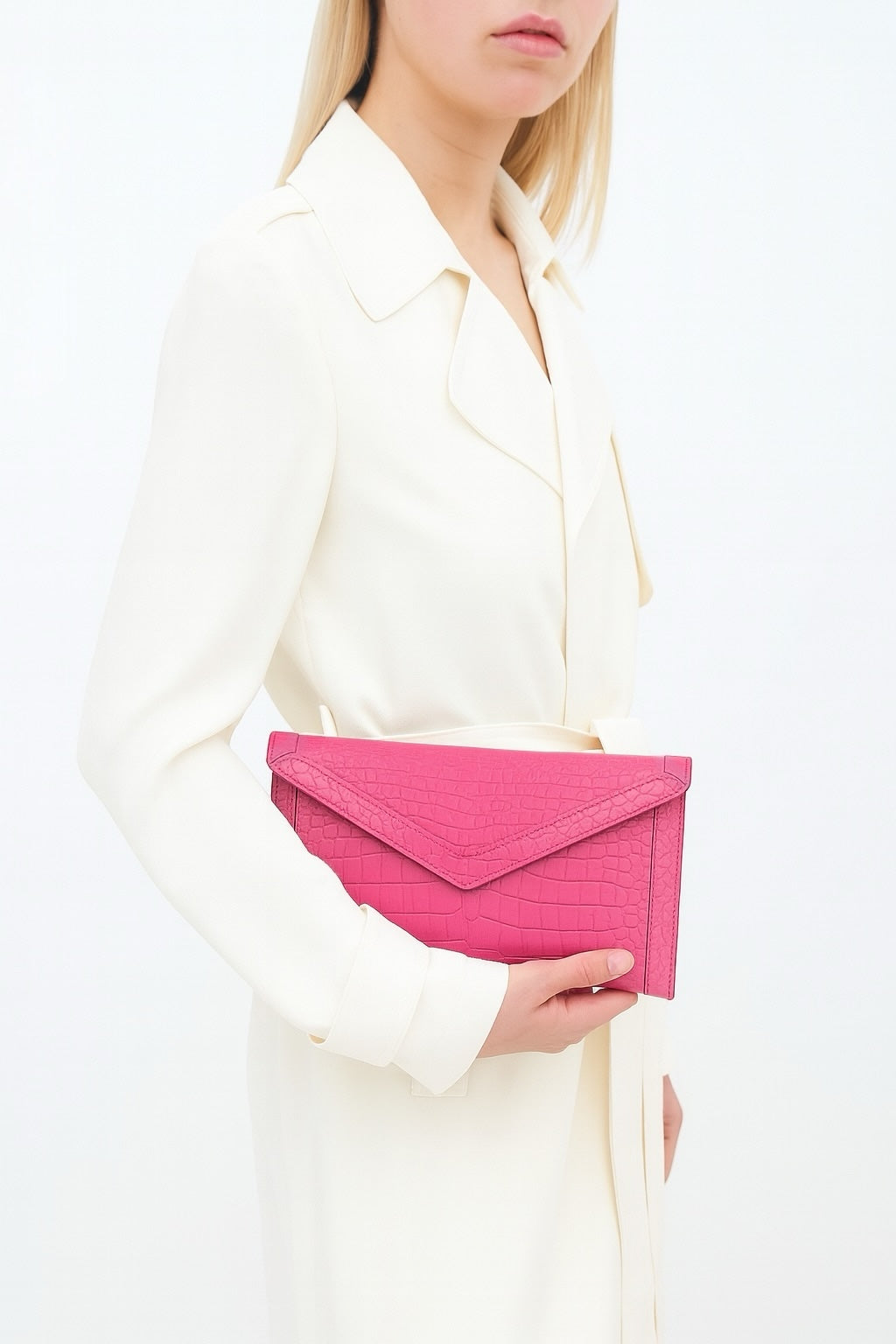 Hot Pink Alligator - The Morgan Clutch (soft sheen) image 2