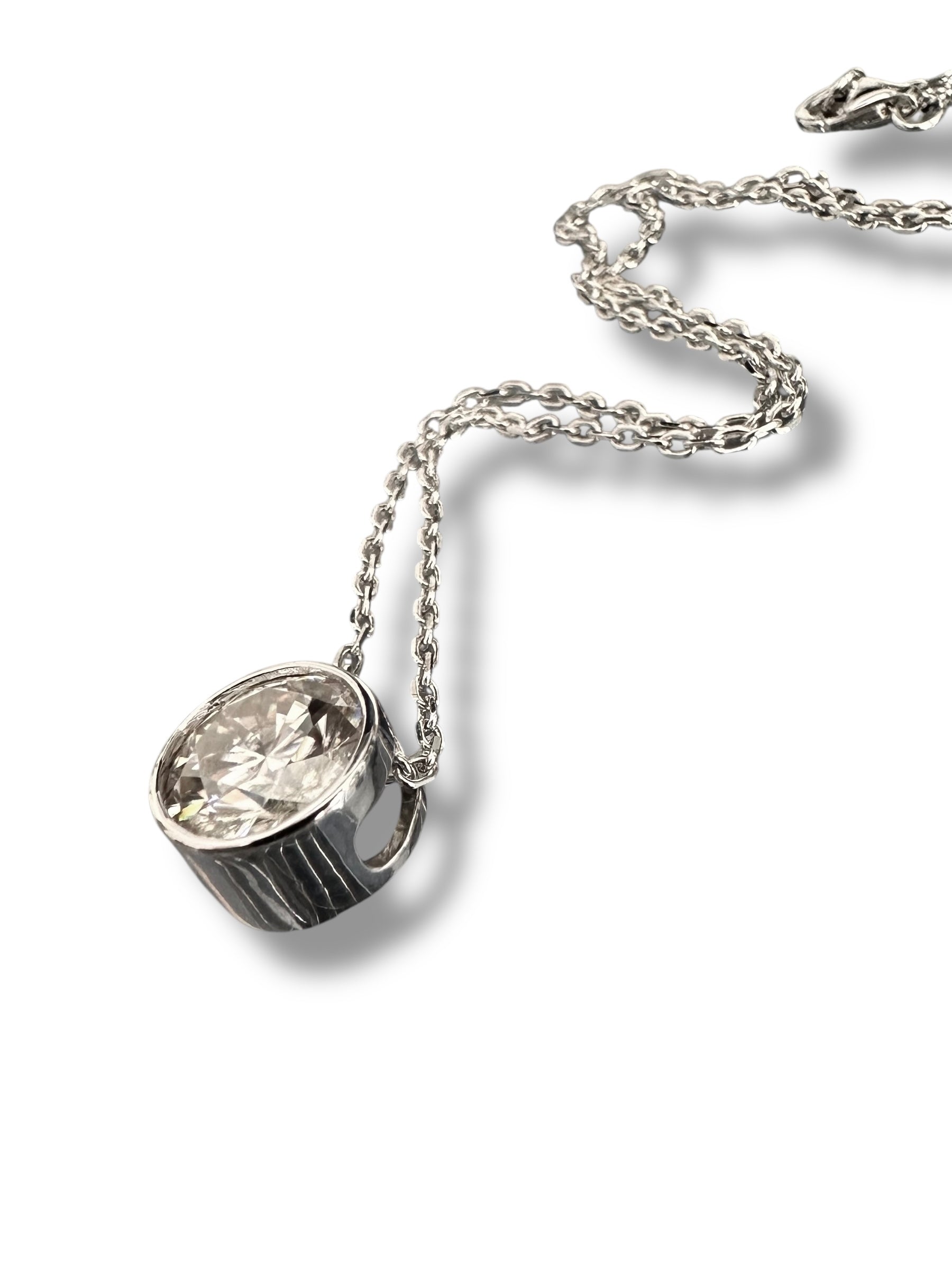 3ct Round Brilliant Moissanite Pendant  image 5
