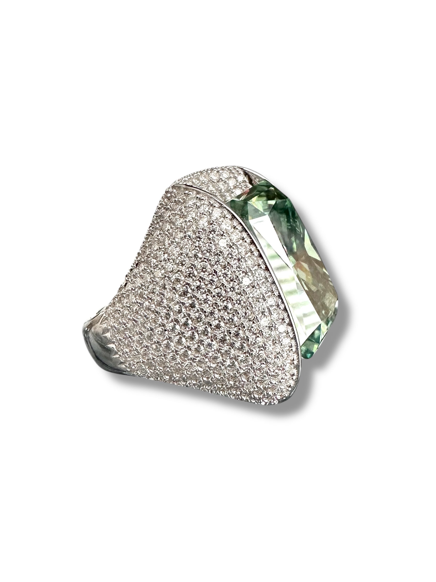 30ct Deep Green Radiant Cut Moissanite Ring image 4