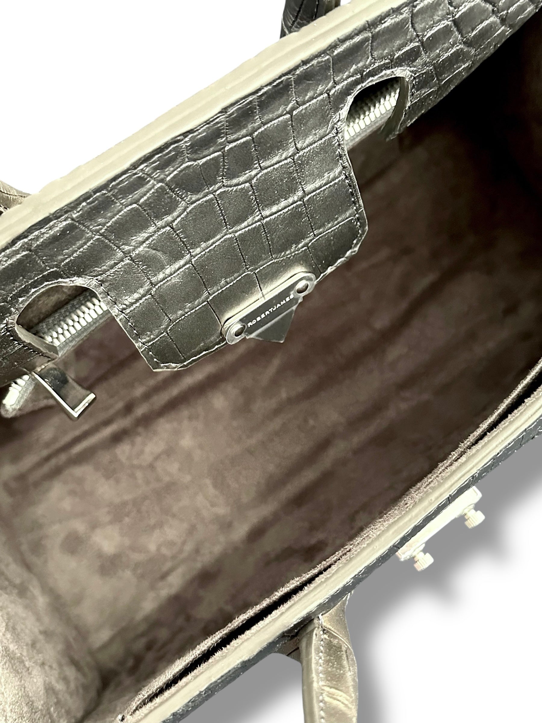 Metallic Bronze and Grey Alligator - The Wrenley Tote image 4