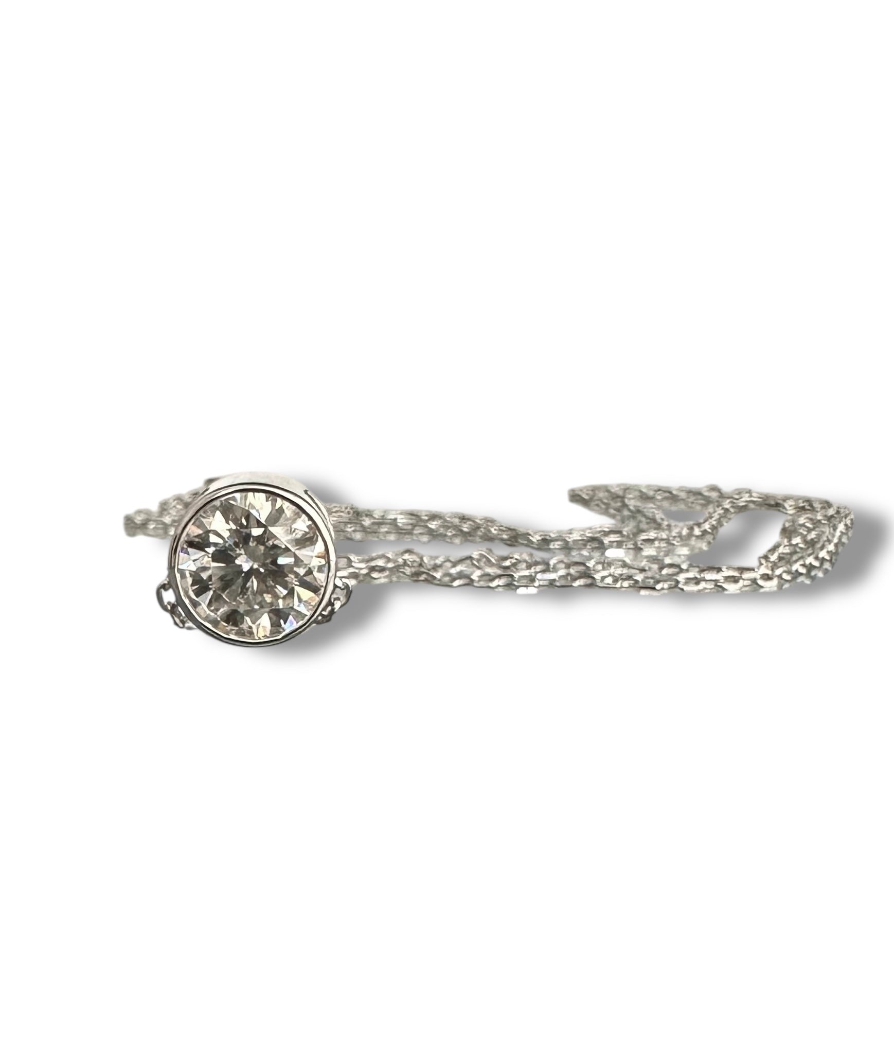 3ct Round Brilliant Moissanite Pendant  image 3
