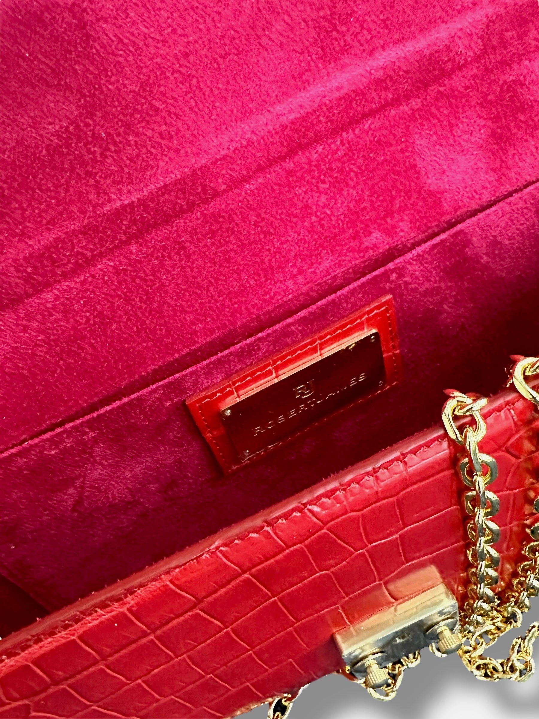 Lipstick Red Niloticus Crocodile - The Minnie Pochette image 3