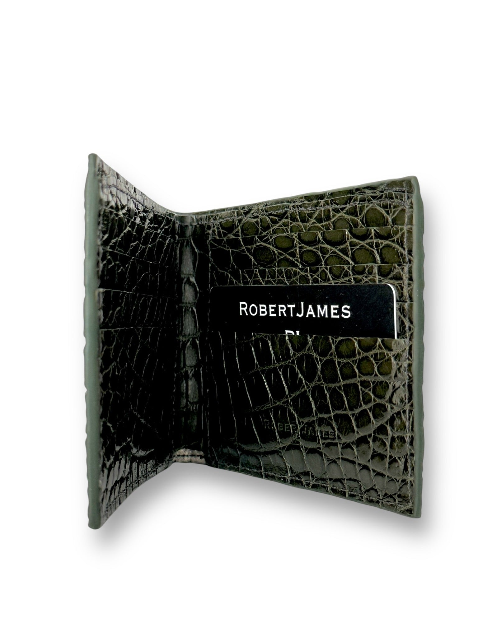 Olive Niloticus Crocodile - Bi-Fold Unisex Wallet image 1
