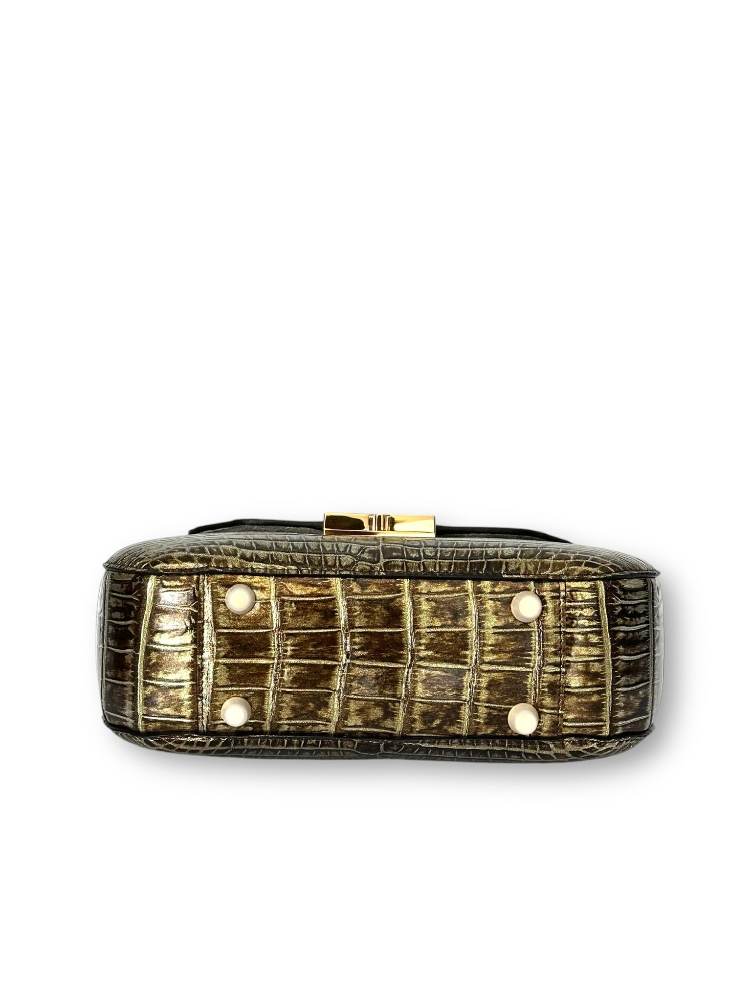 Deep Chocolate Alligator with Gold Metallic - Dianne Flap image 3
