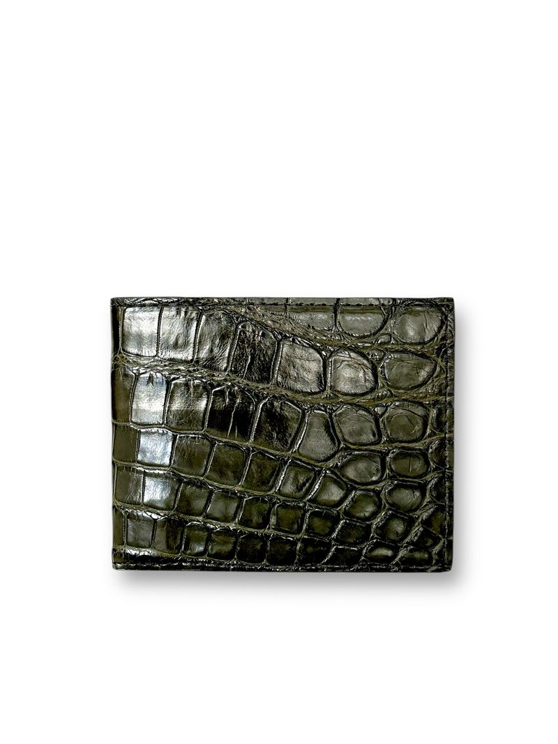 Olive Niloticus Crocodile - Bi-Fold Unisex Wallet image 0